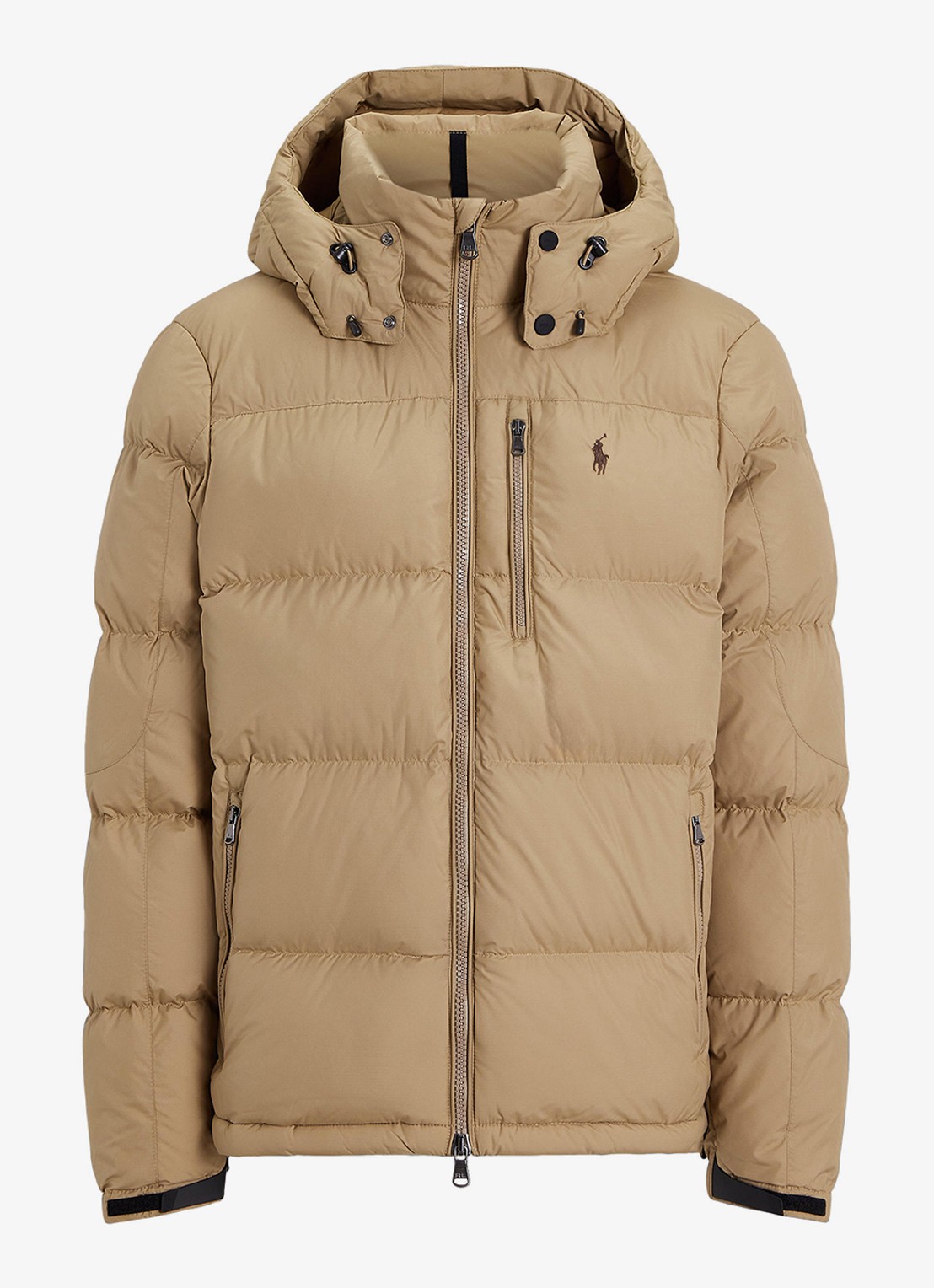 Ralph Lauren Gorham puffer jack met donsvulling en ritszakken - voorkant 2 desert khaki / khaki