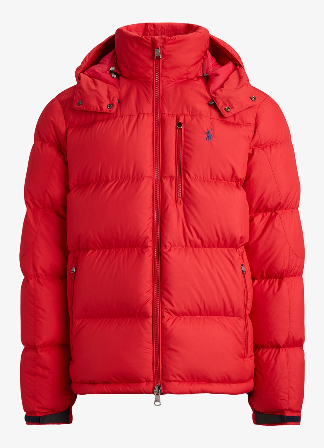 Ralph Lauren Gorham puffer jack met donsvulling en ritszakken - voorkant 3 rl 2000 red / rood