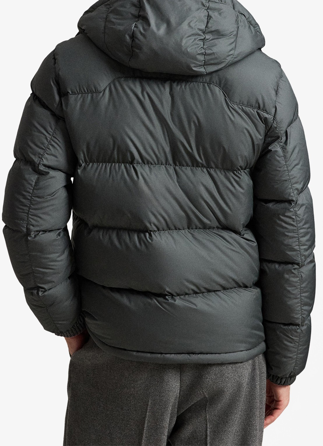 Ralph Lauren Gorham puffer jack met donsvulling en ritszakken - achterkant 5 charcoal grey / grijs