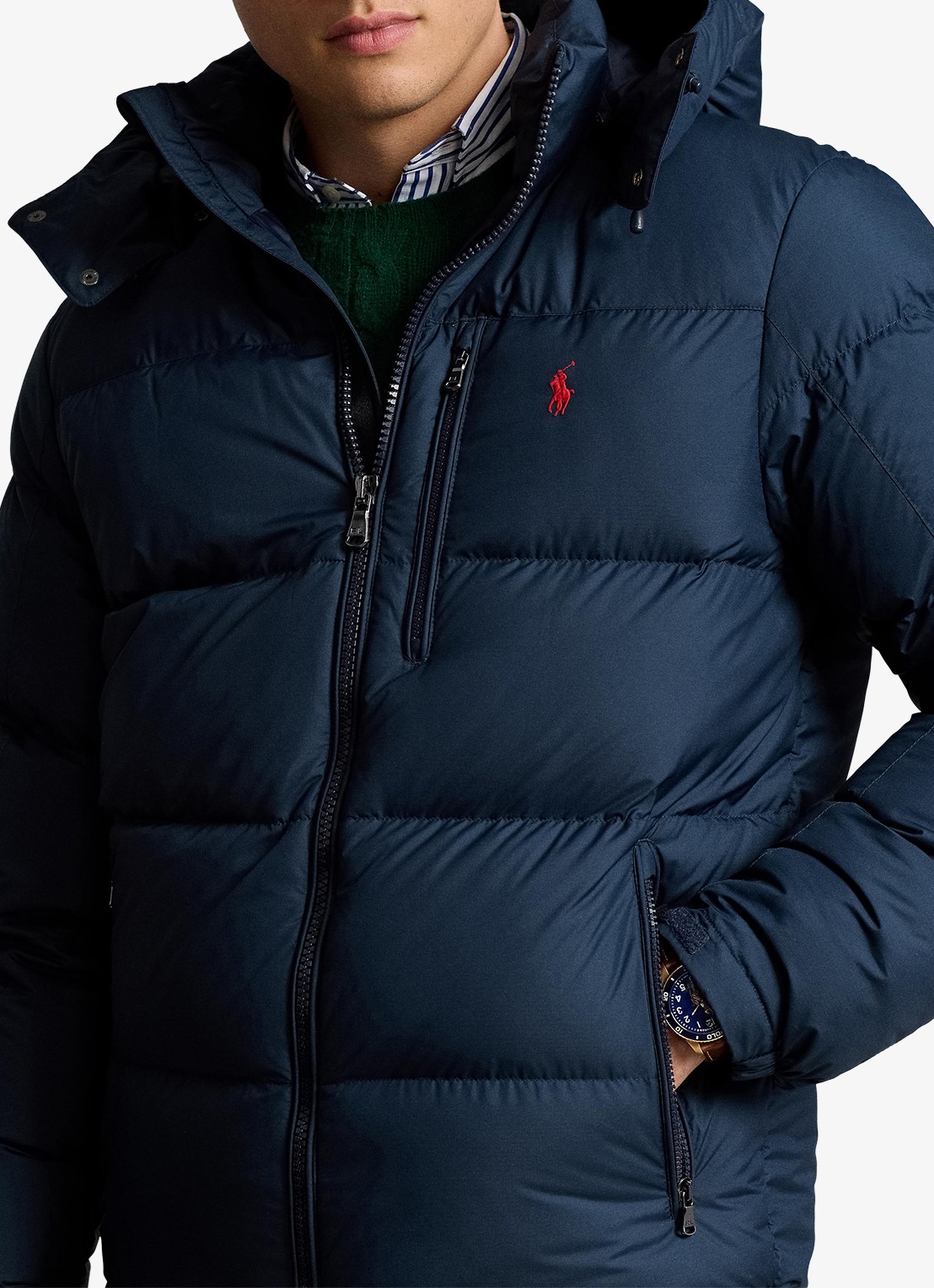 Ralph Lauren Gorham puffer jack met ritszakken - detail 7 collection navy / donkerblauw