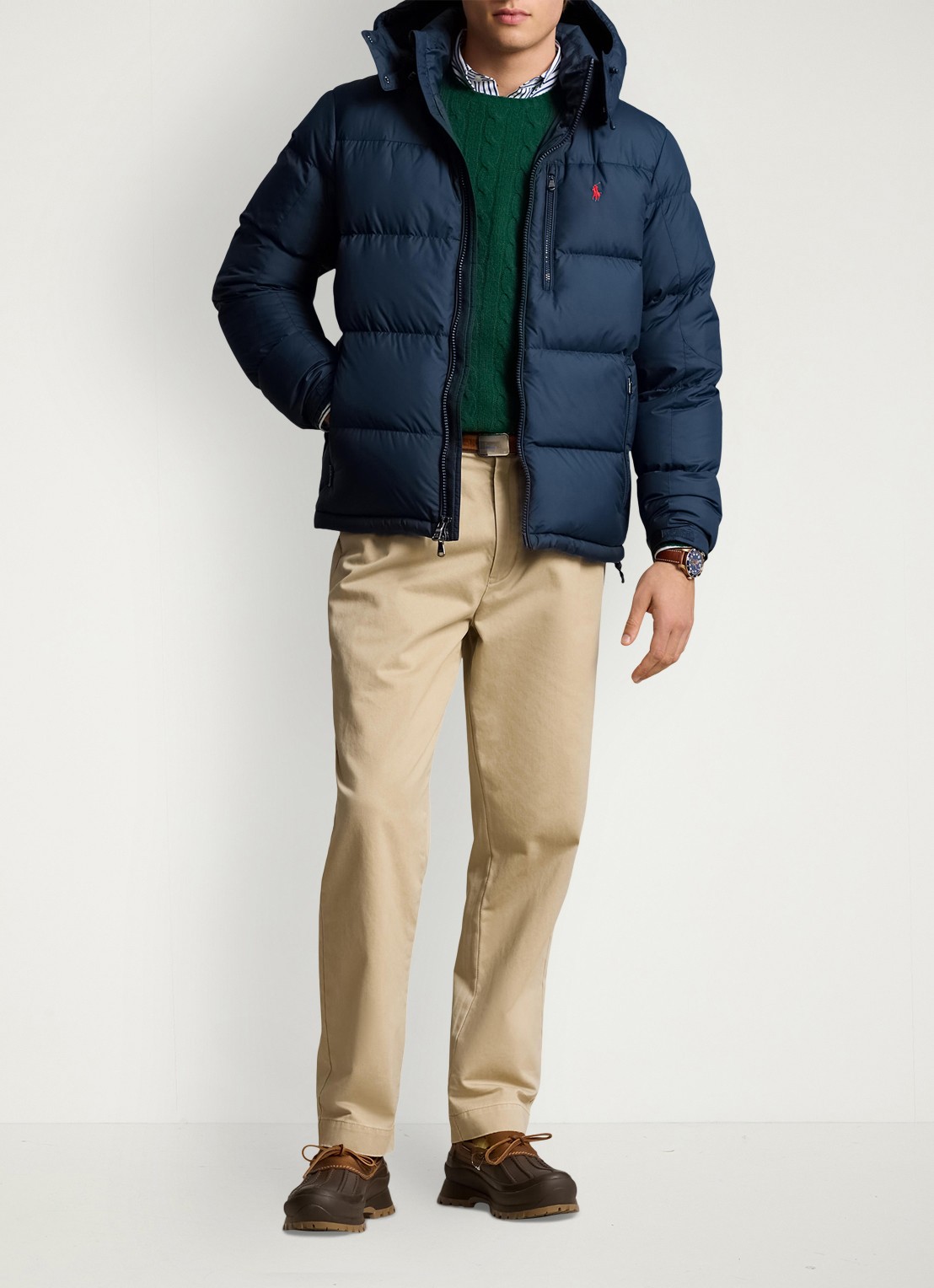 Ralph Lauren Gorham puffer jack met ritszakken - voorkant 4 collection navy / donkerblauw