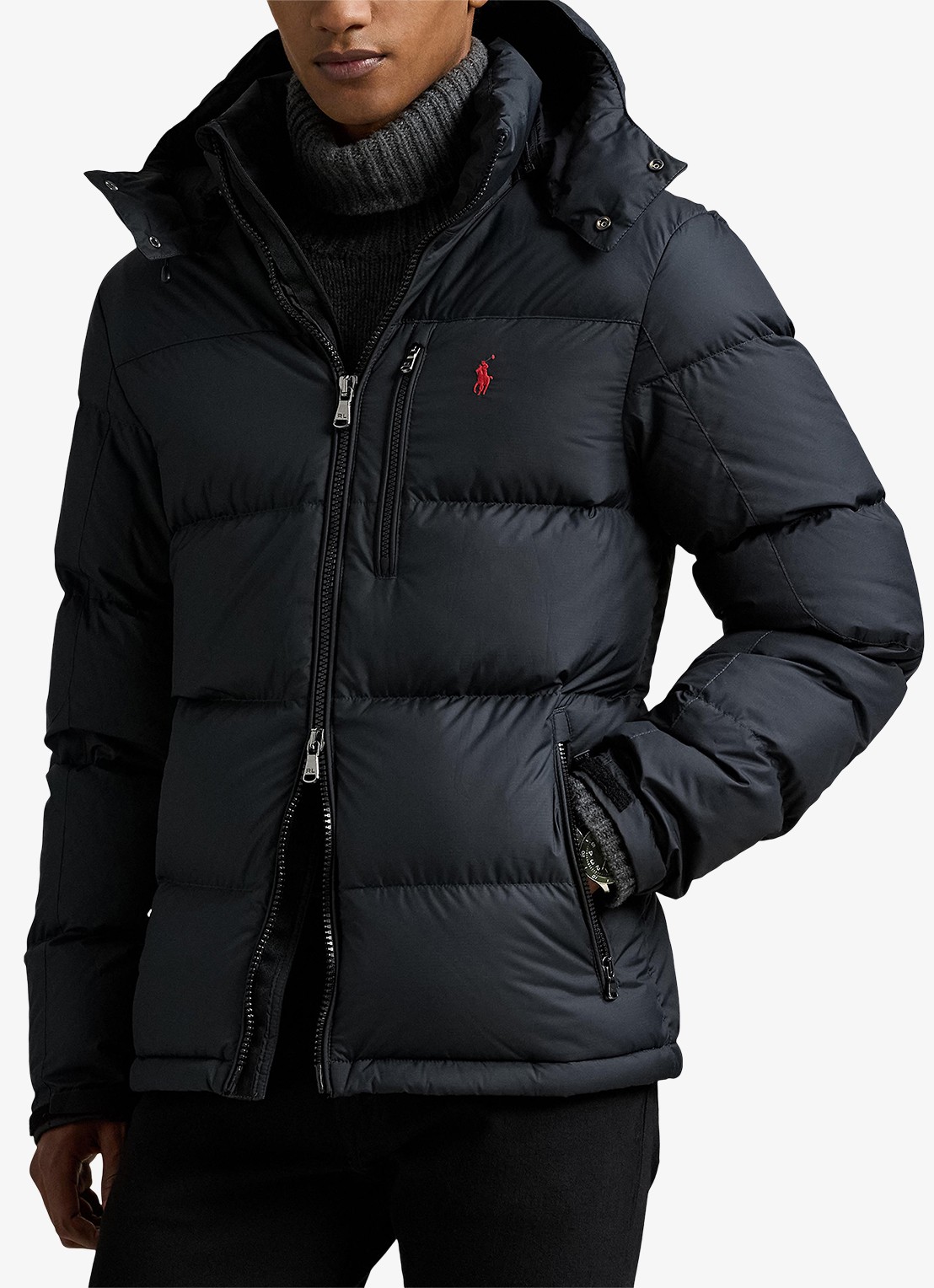 Ralph Lauren Gorham puffer jack met ritszakken - detail 6 polo black / zwart