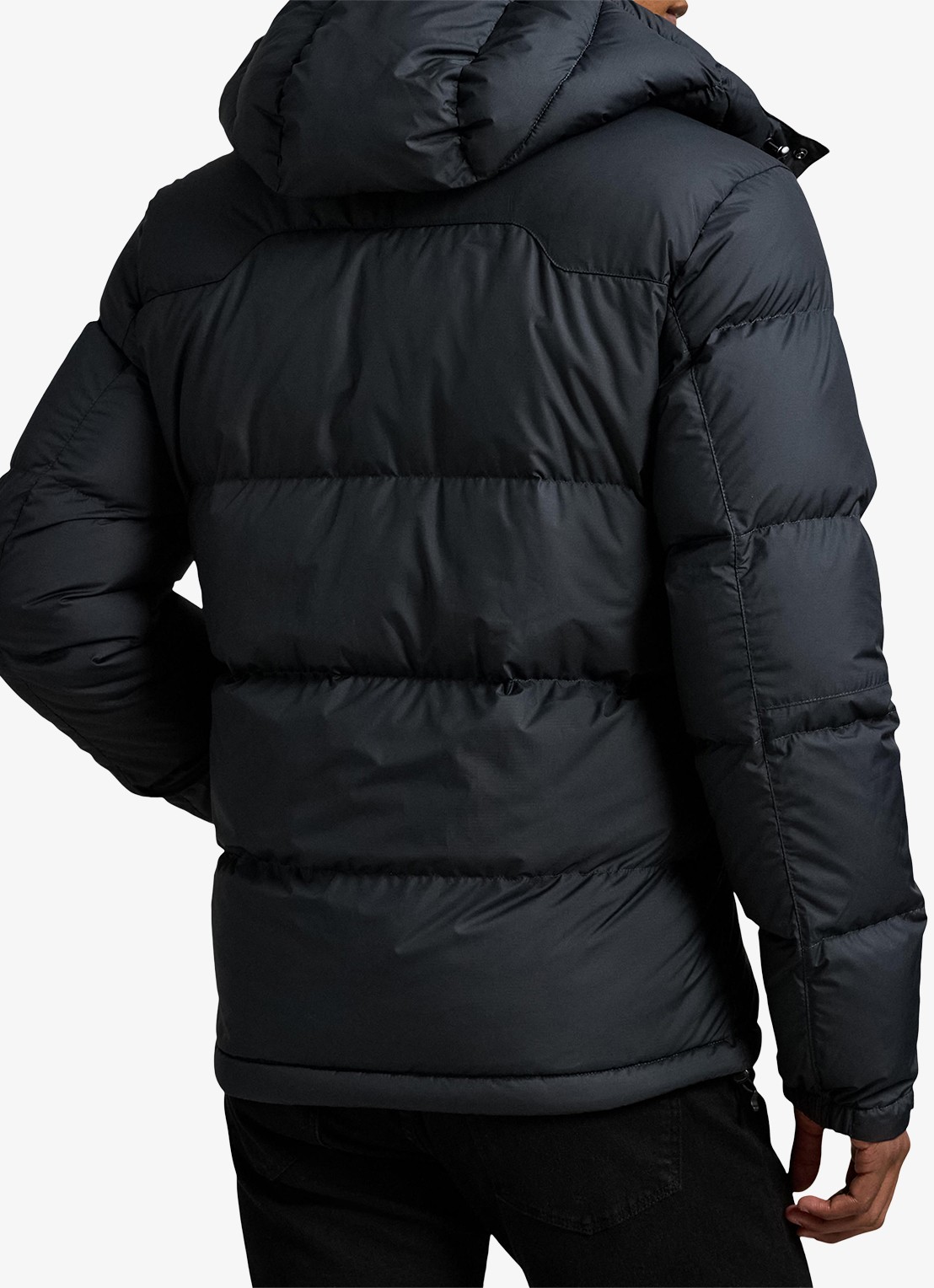 Ralph Lauren Gorham puffer jack met ritszakken - achterkant 5 polo black / zwart