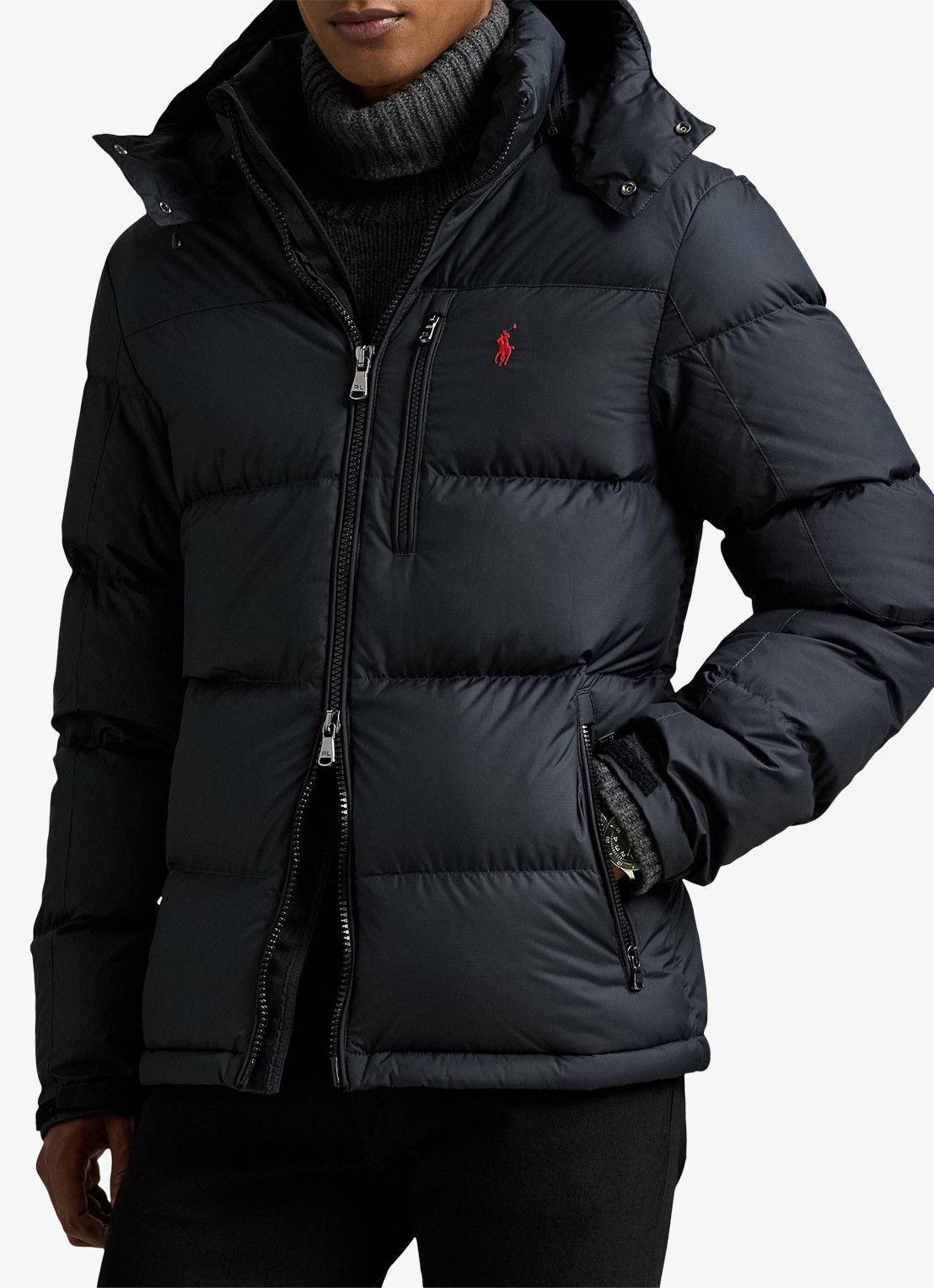 Ralph Lauren Gorham puffer jack met ritszakken - detail 7 polo black / zwart
