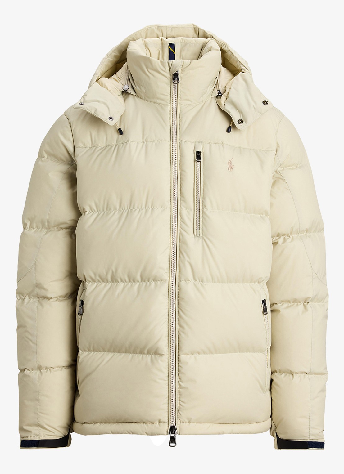 Ralph Lauren Gorham puffer jack met ritszakken - voorkant 4 basic sand / zand