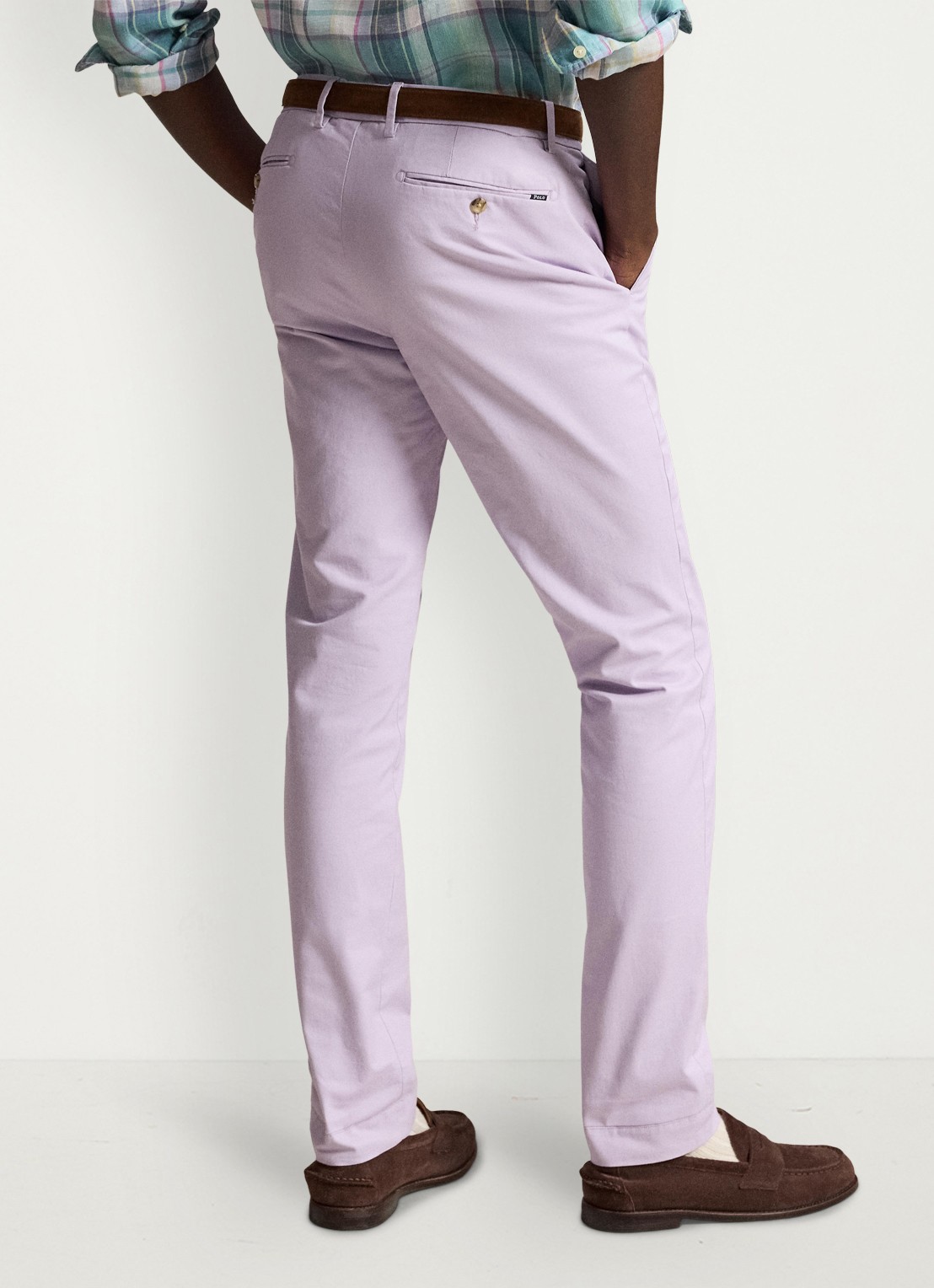 Ralph Lauren Greenwich slim fit chino met stretch - achterkant 5 spring iris / paars