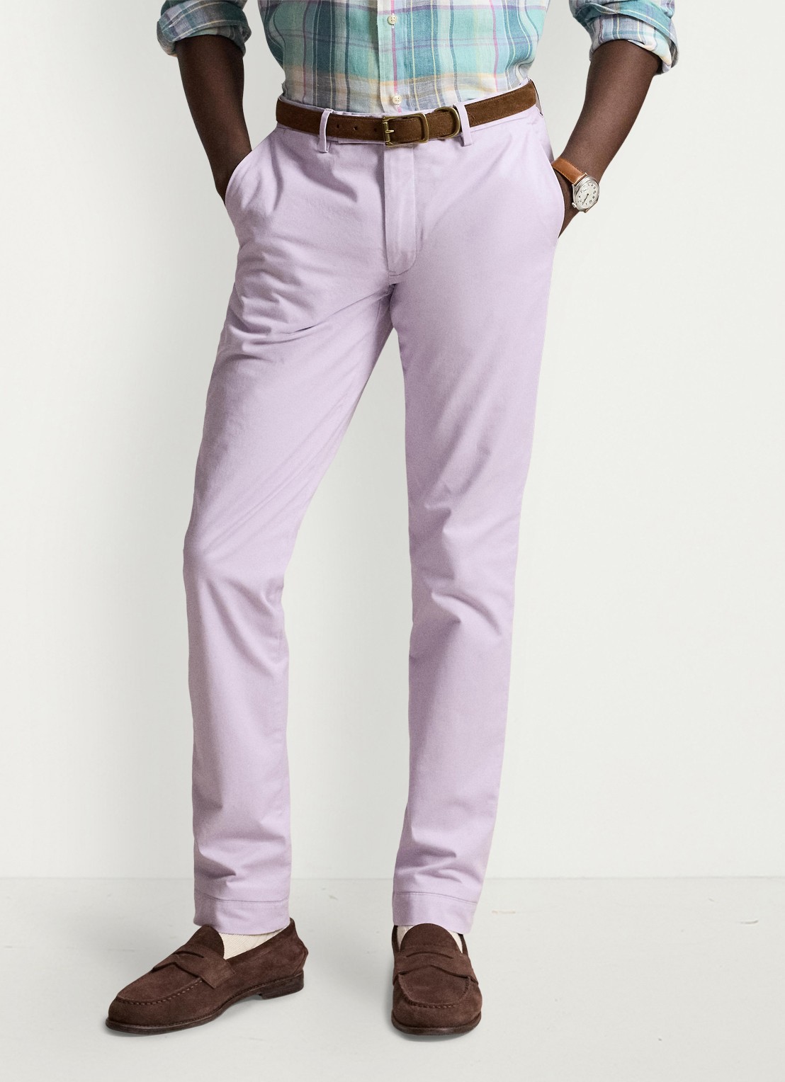 Ralph Lauren Greenwich slim fit chino met stretch - detail 3 spring iris / paars