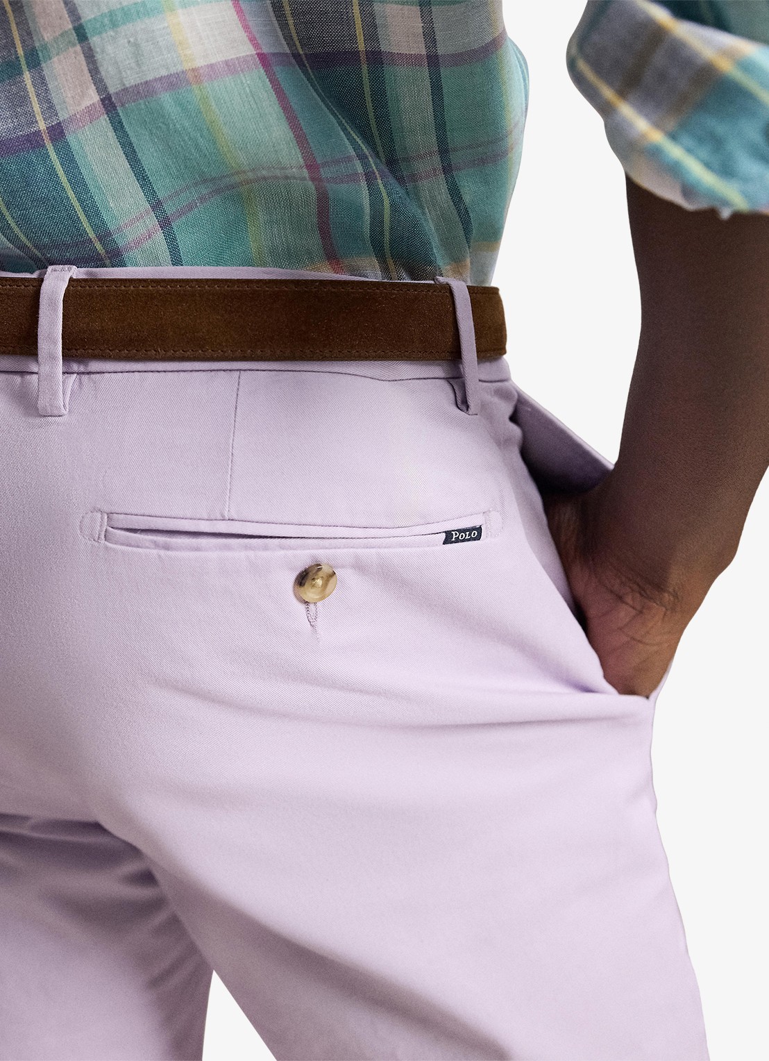 Ralph Lauren Greenwich slim fit chino met stretch - detail 4 spring iris / paars