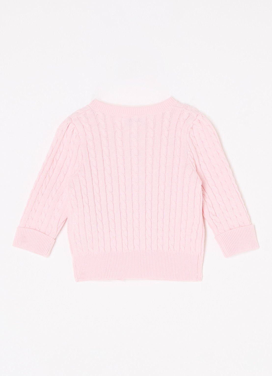 Ralph Lauren Grofgebreid vest met logo - achterkant 3 lichtroze