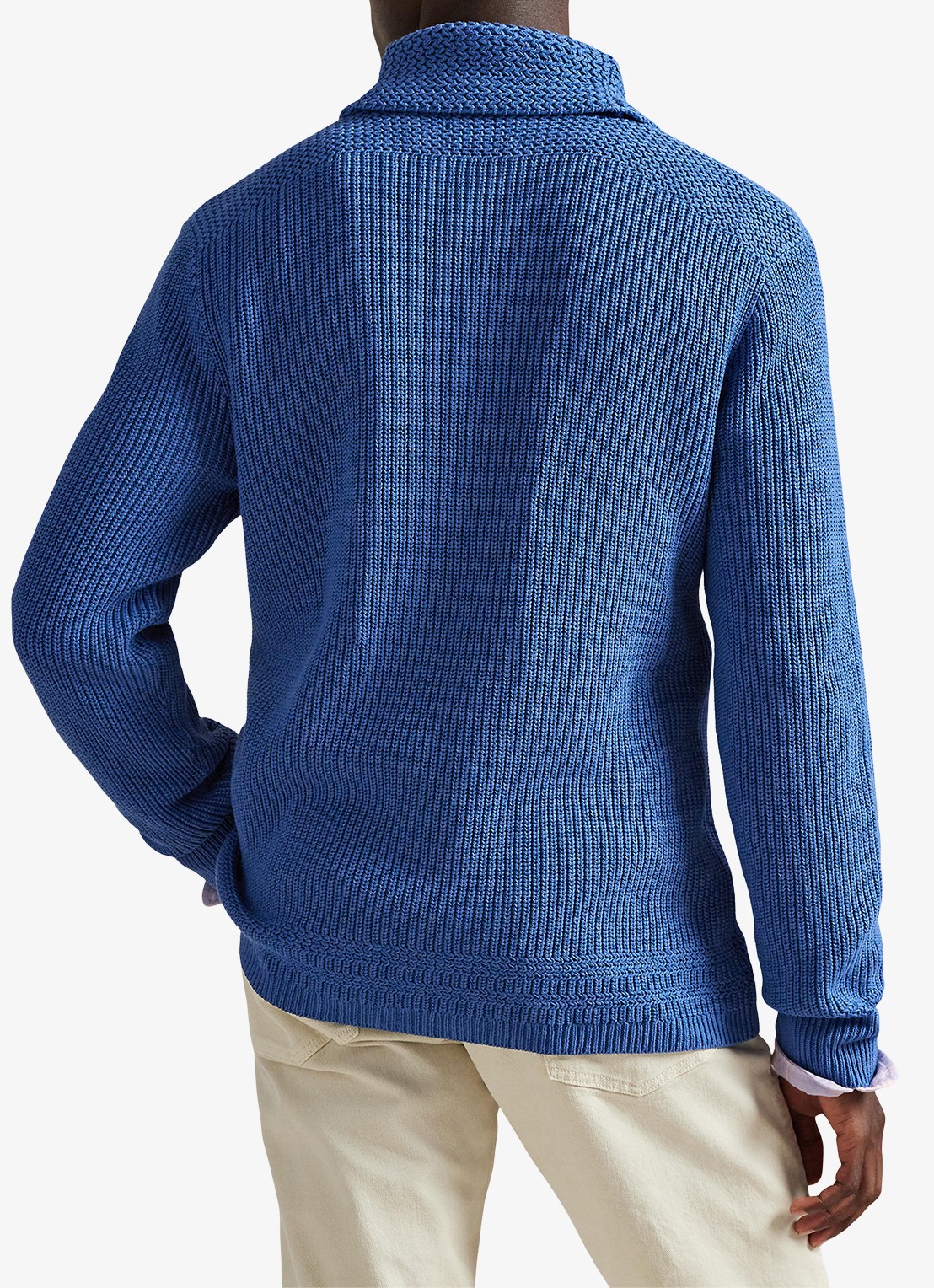 Ralph Lauren Grofgebreid vest met sjaalkraag - achterkant 5 modern royal-34yb