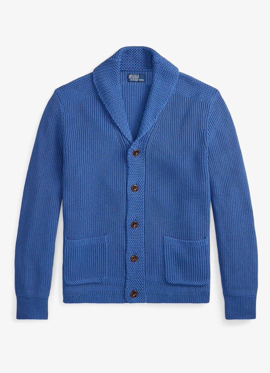 Ralph Lauren Grofgebreid vest met sjaalkraag - voorkant 3 modern royal-34yb