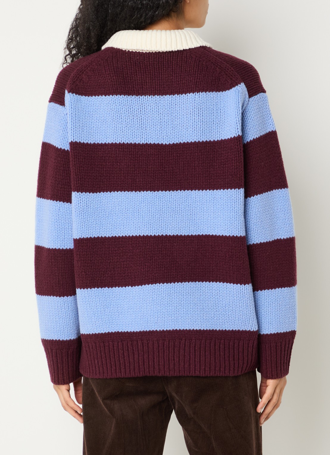 Ralph Lauren Grofgebreide polo in wolblend met streepprint - achterkant 3 multicolor