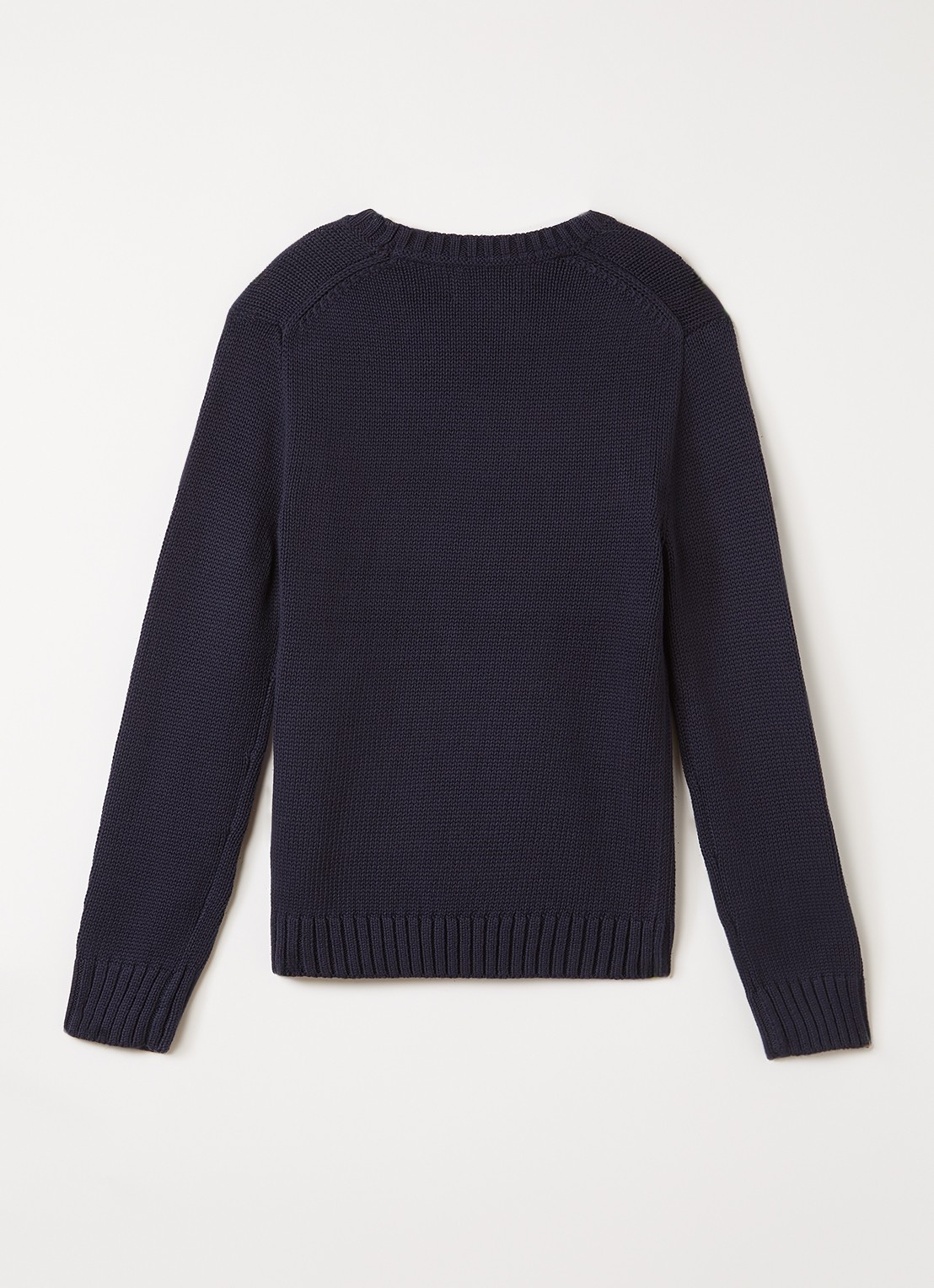 Ralph Lauren Grofgebreide pullover met logo - voorkant 3 donkerblauw