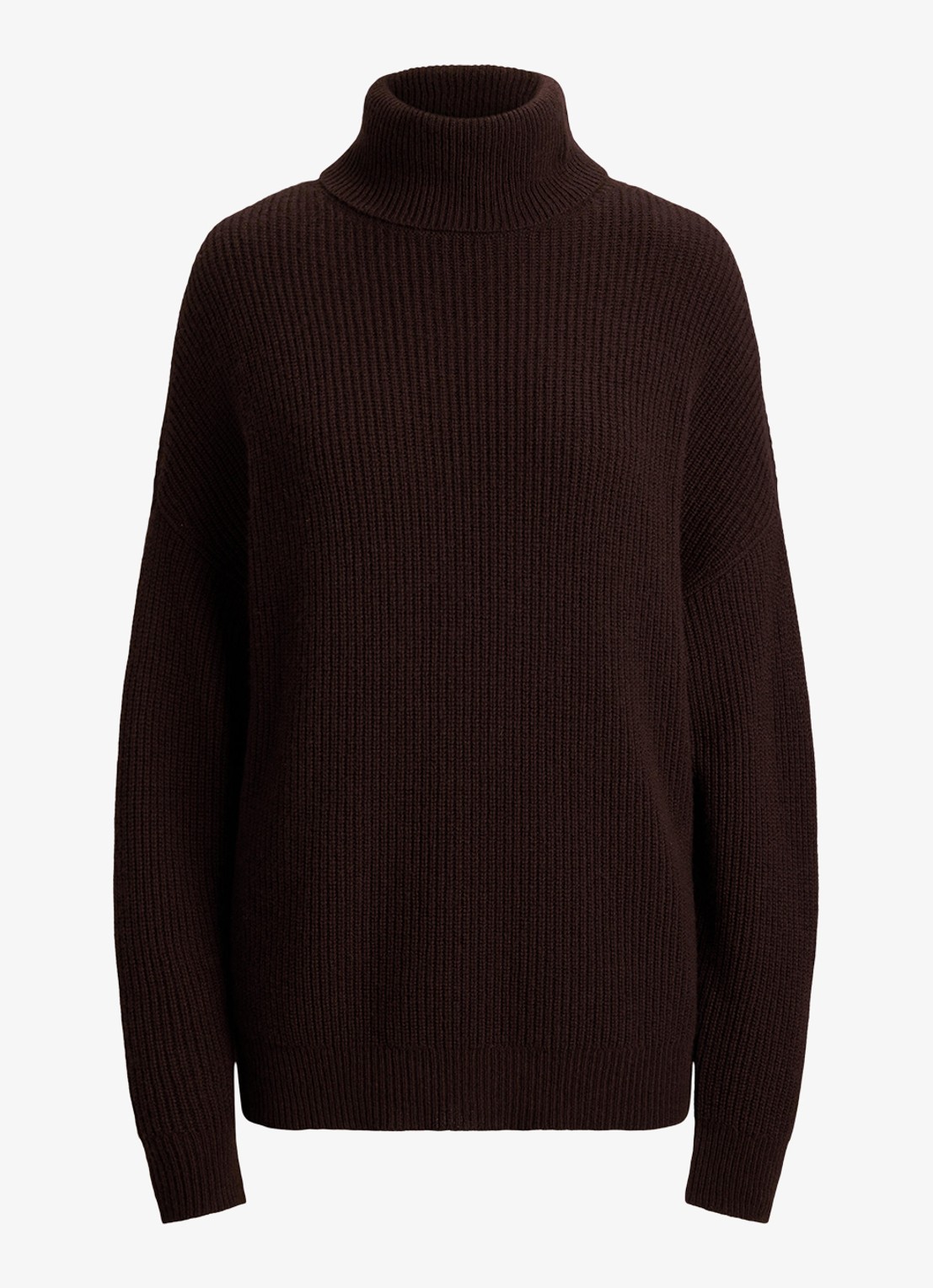 Ralph Lauren Grofgebreide trui in kasjmierblend met col - voorkant 2 circuit brown / bruin