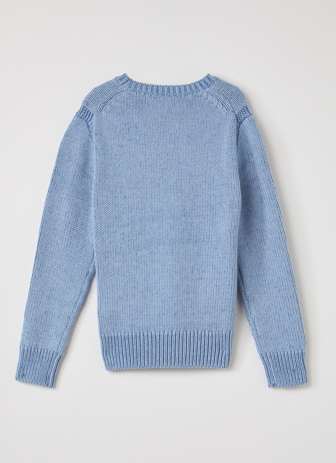 Ralph Lauren Grofgebreide trui met ingebreid patroon - voorkant 3 staalblauw