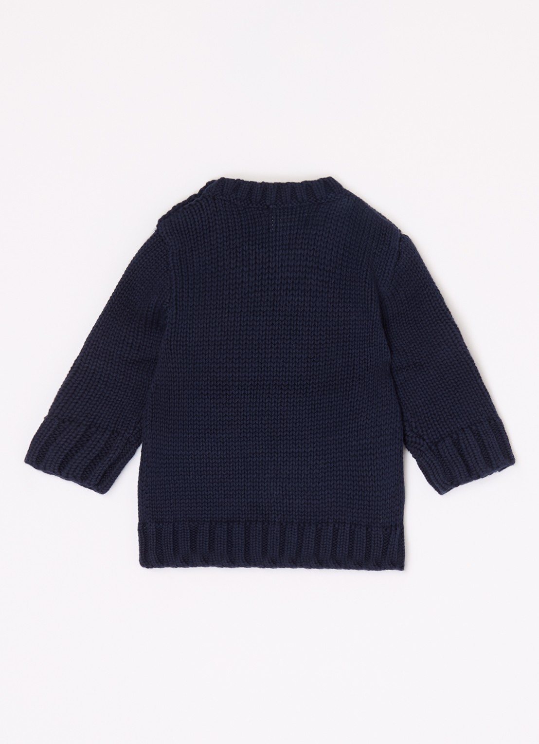 Ralph Lauren Grofgebreide trui met ingebreid patroon - voorkant 2 donkerblauw