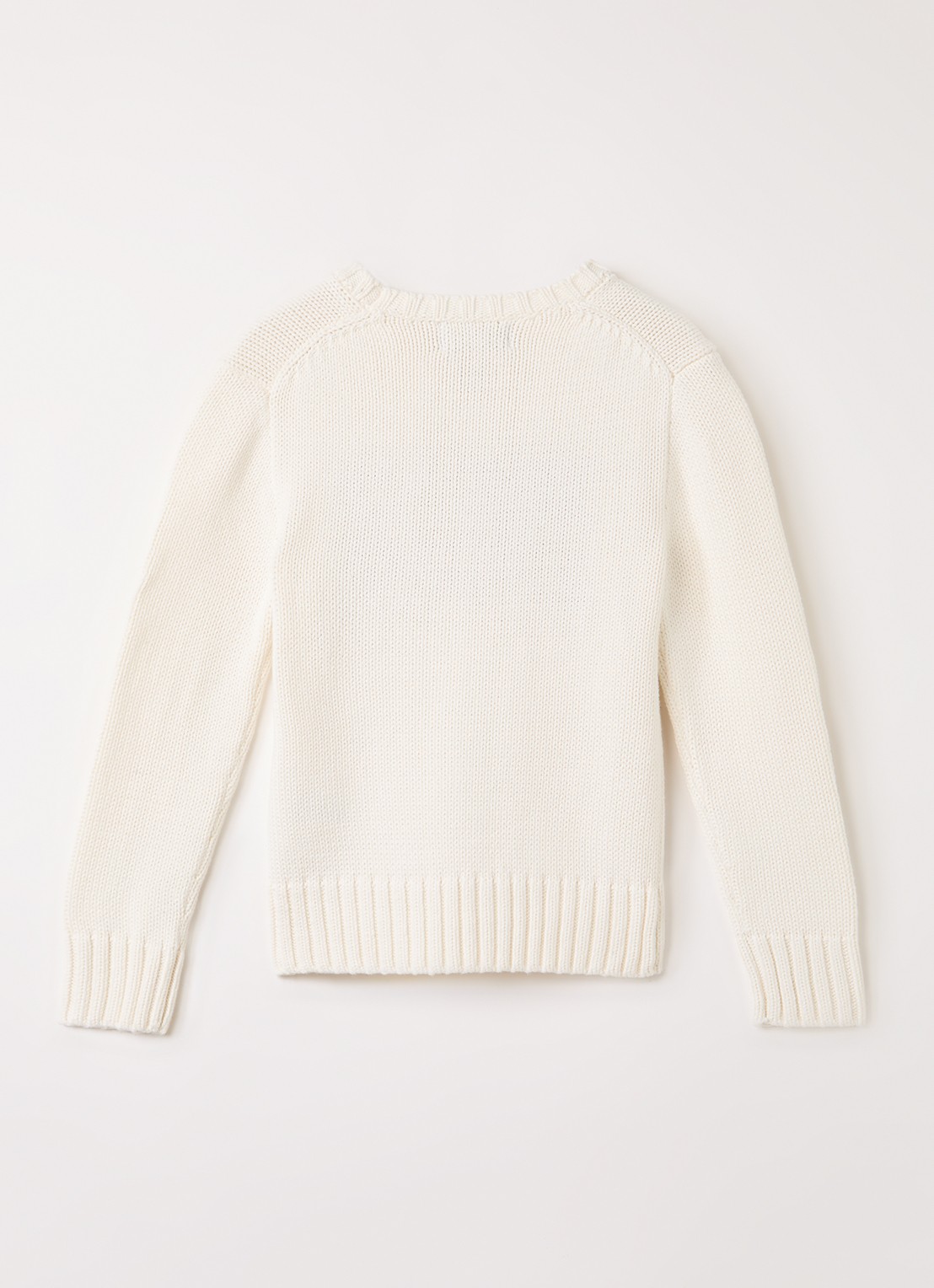 Ralph Lauren Grofgebreide trui met ingebreide print - voorkant 3 gebroken wit