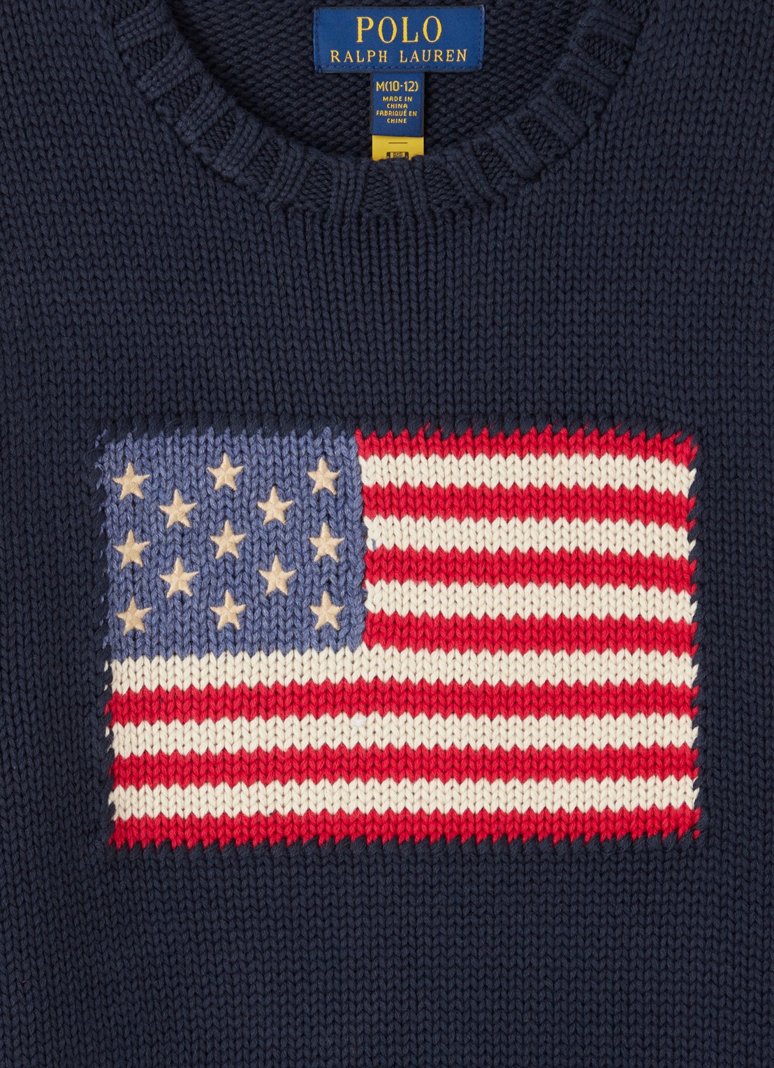 Ralph Lauren Grofgebreide trui met ingebreide print - detail 3 donkerblauw