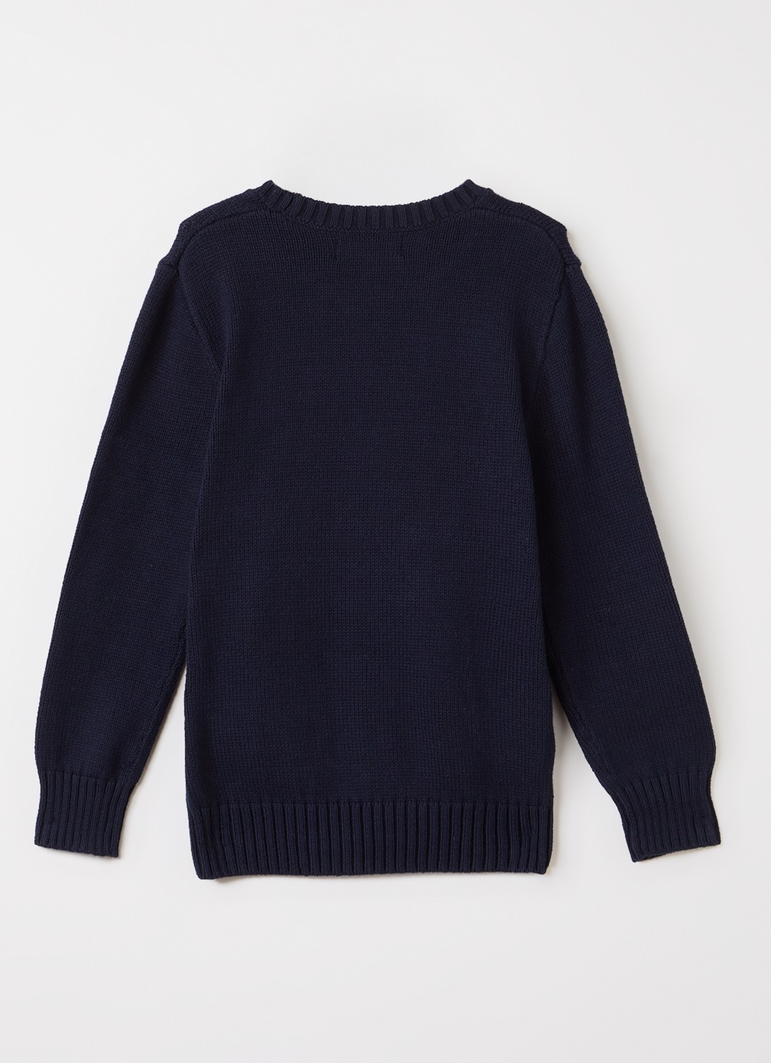 Ralph Lauren Grofgebreide trui met ingebreide print - voorkant 2 donkerblauw