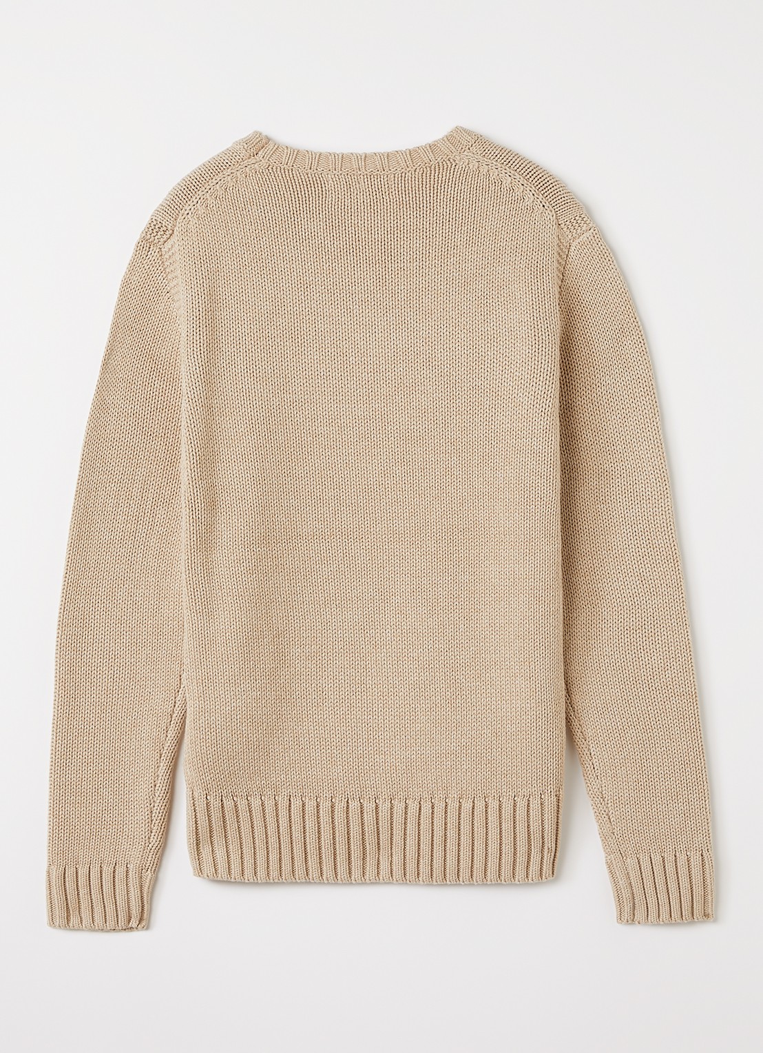 Ralph Lauren Grofgebreide trui met ingebreide print - voorkant 2 beige
