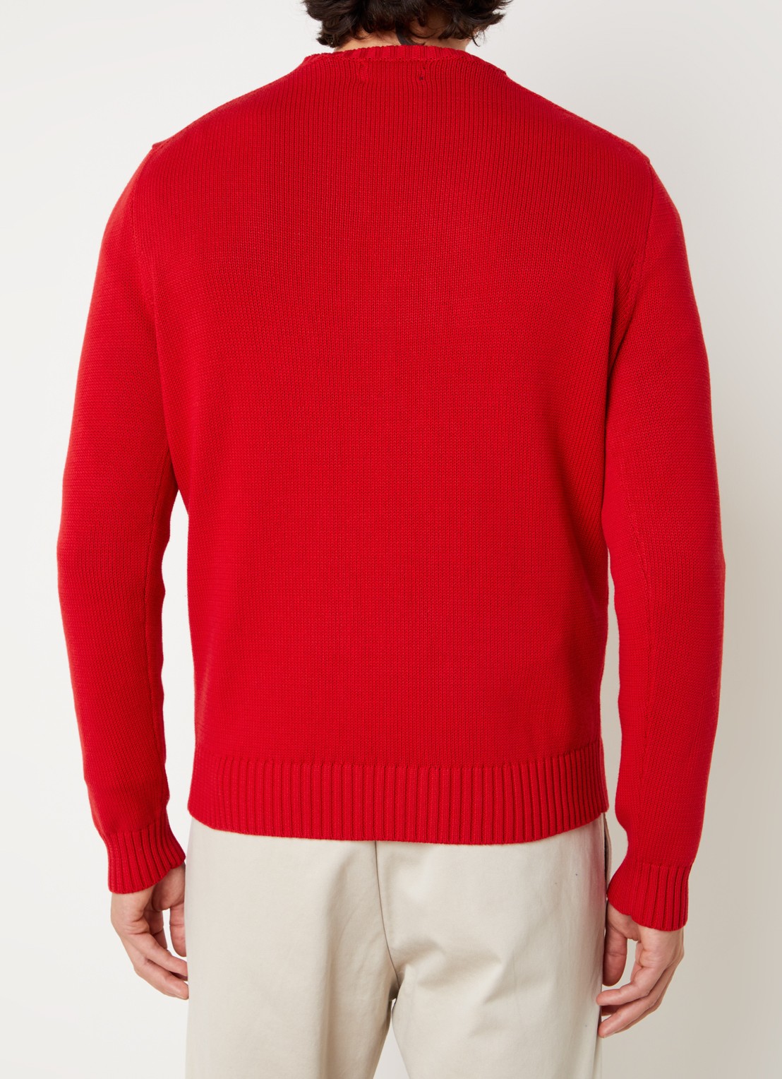 Ralph Lauren Grofgebreide trui met logoborduring - achterkant 4 rl2000 red