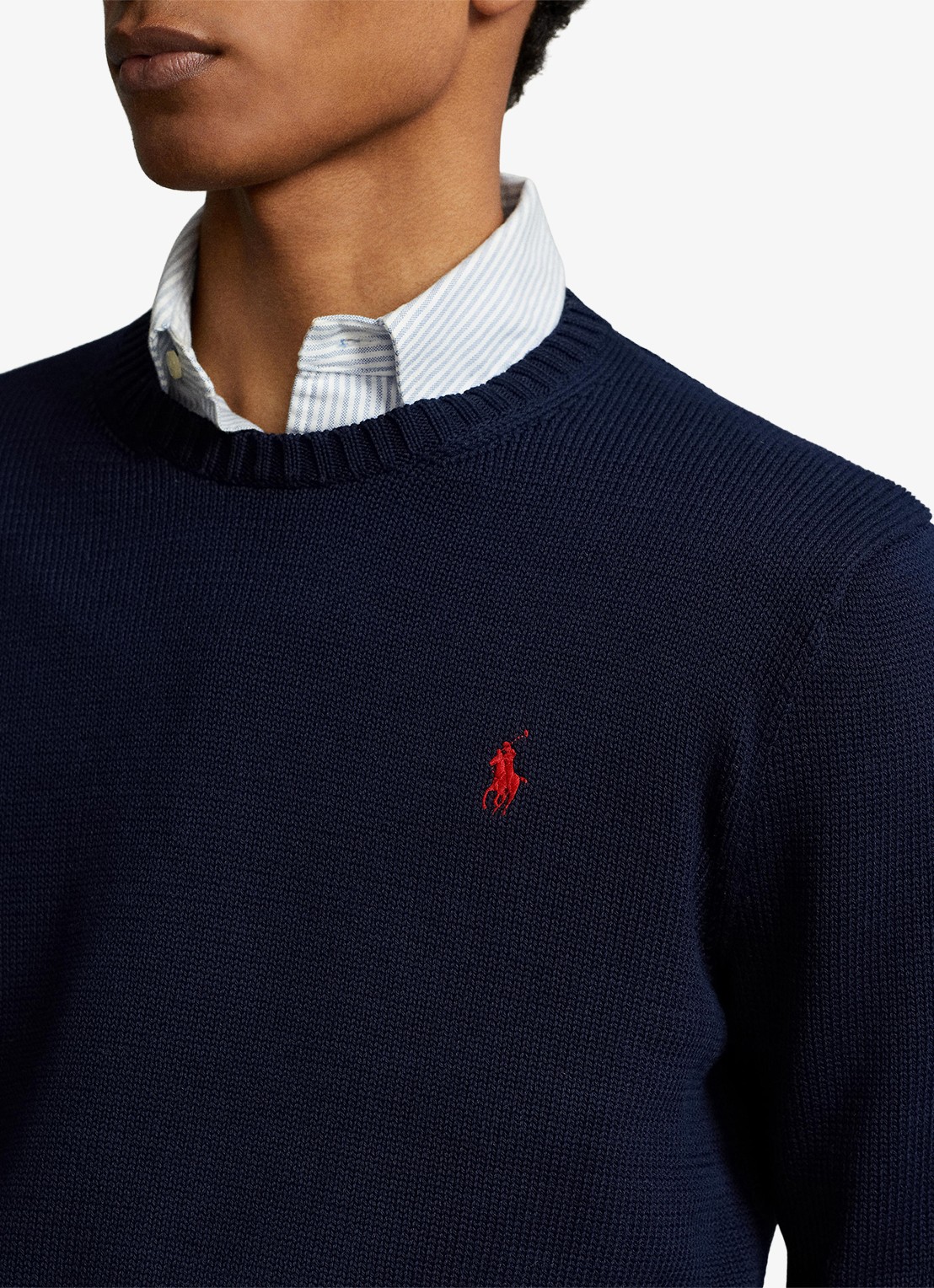 Ralph Lauren Grofgebreide trui met logoborduring - detail 5 patterned - navy / donkerblauw