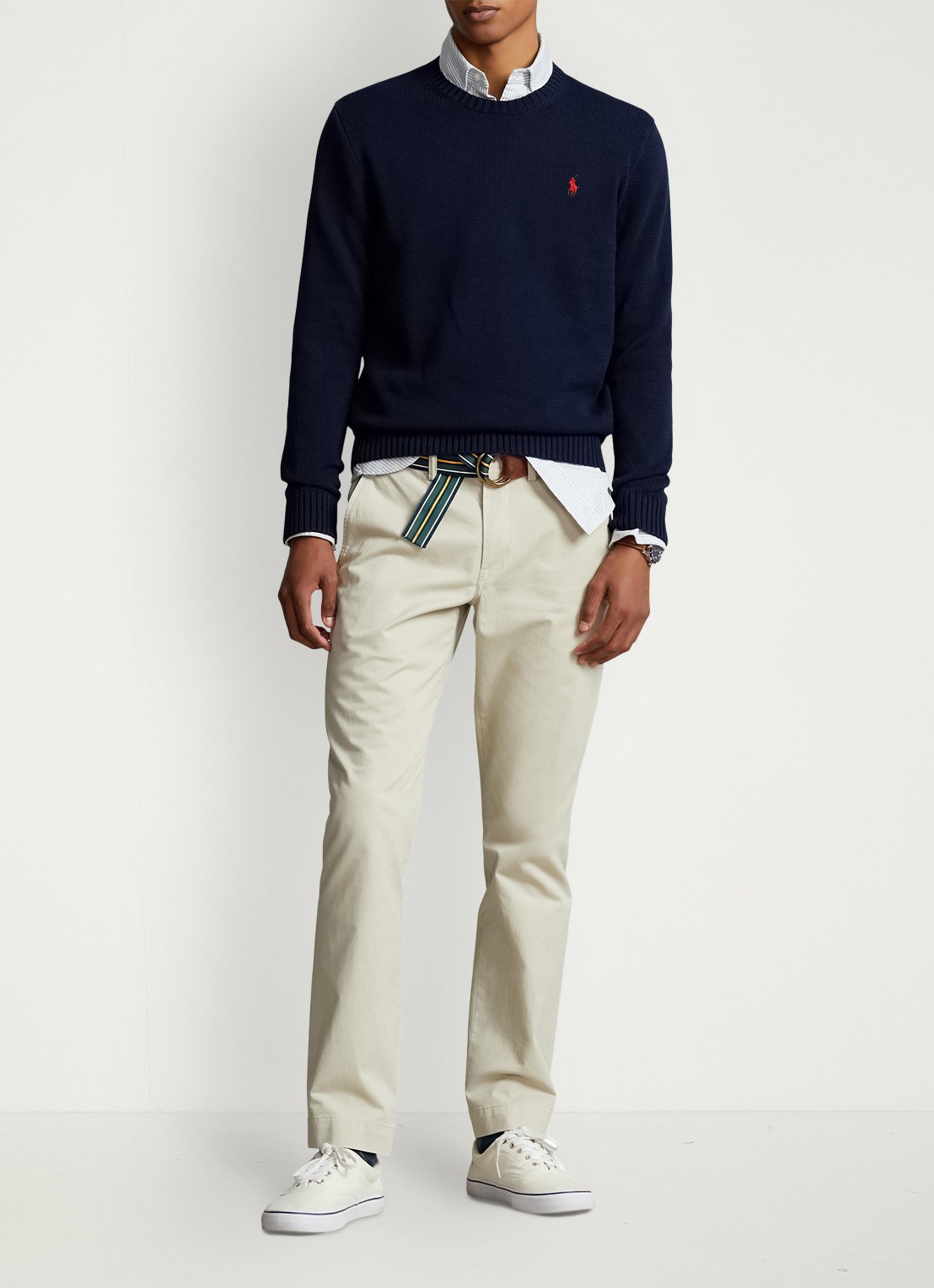 Ralph Lauren Grofgebreide trui met logoborduring - voorkant 2 patterned - navy / donkerblauw