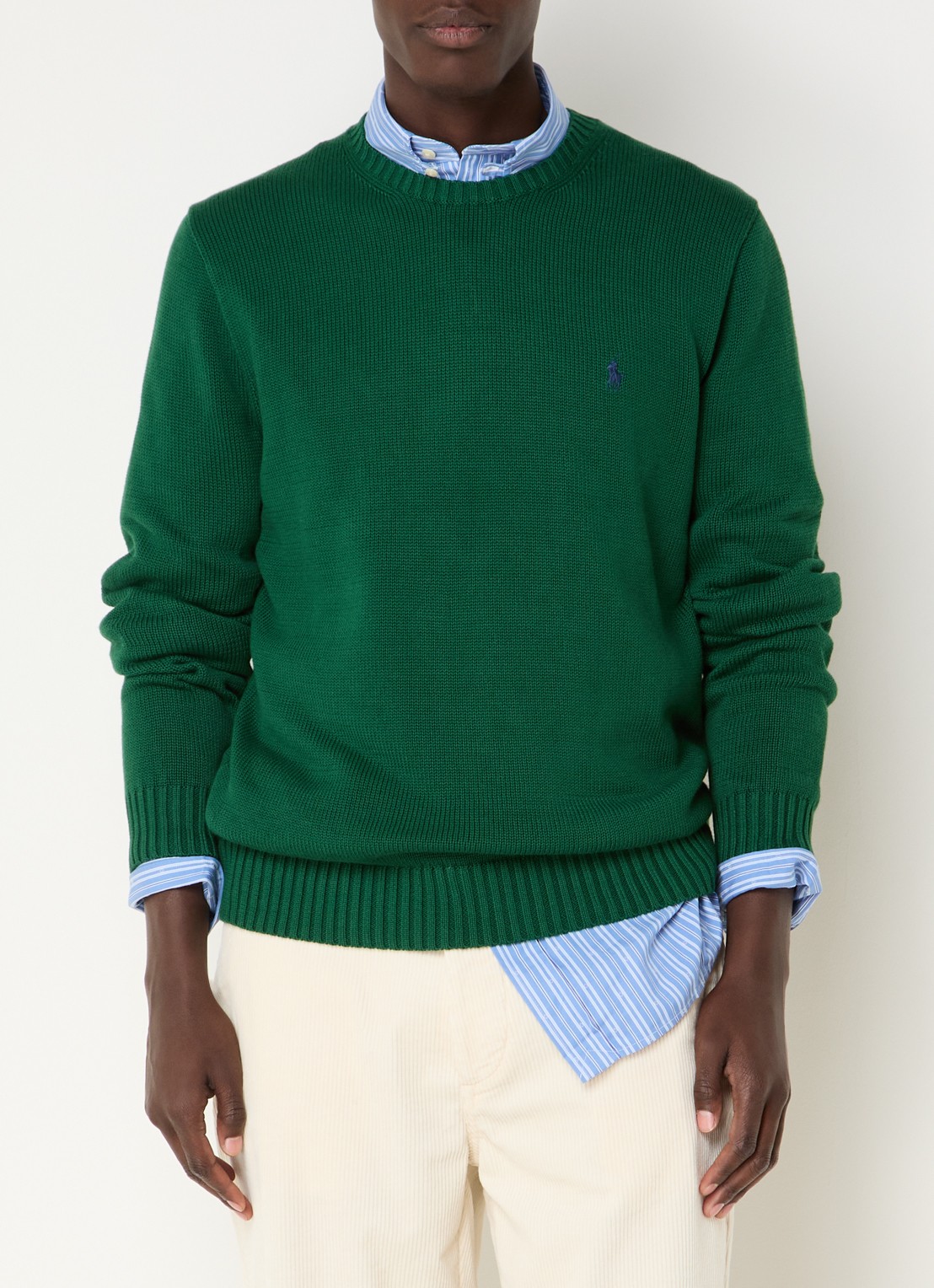 Ralph Lauren Grofgebreide trui met logoborduring - detail 3 groen