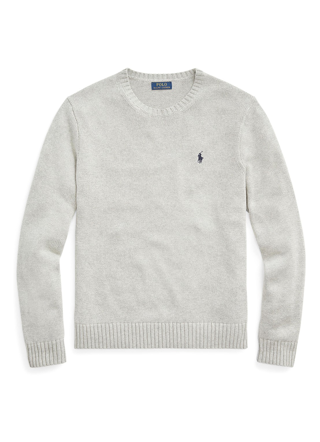 Ralph Lauren Grofgebreide trui met logoborduring - voorkant 4 andover heather / grijs
