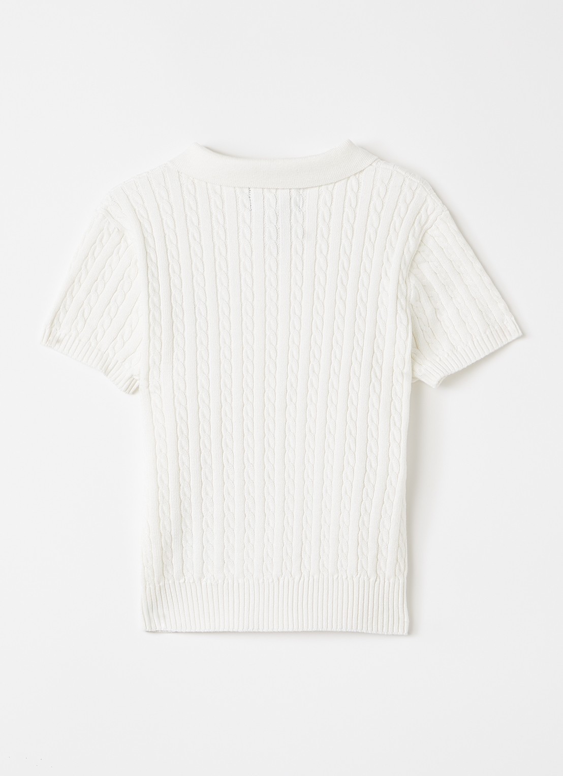 Ralph Lauren Grofgebreide trui met polokraag en logo - voorkant 2 gebroken wit