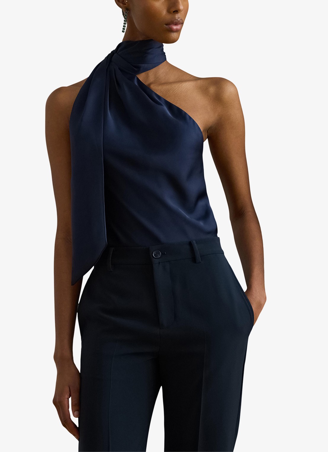 Ralph Lauren Haltertop met sjaalkraag - detail 4 refined navy / donkerblauw