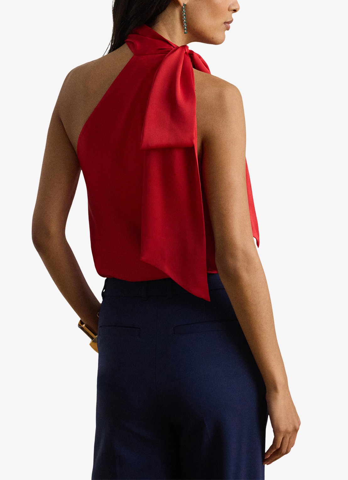 Ralph Lauren Haltertop met sjaalkraag - achterkant cruise red 2wr6 / rood