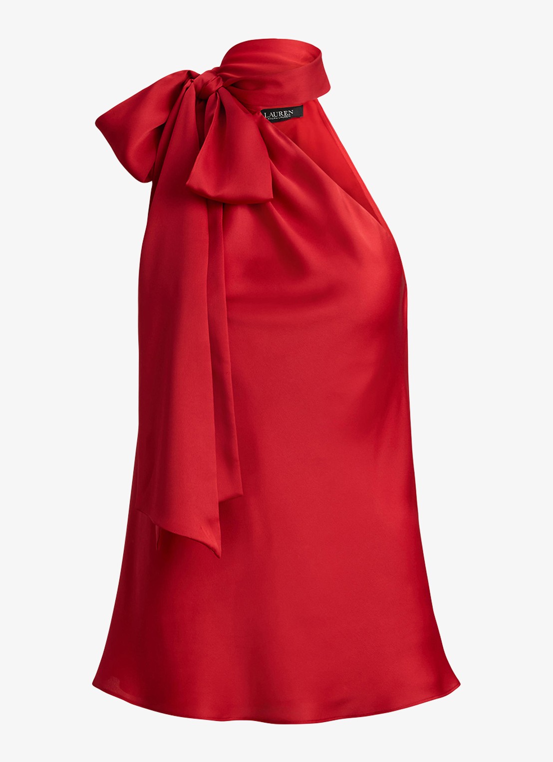 Ralph Lauren Haltertop met sjaalkraag - voorkant 2 cruise red 2wr6 / rood