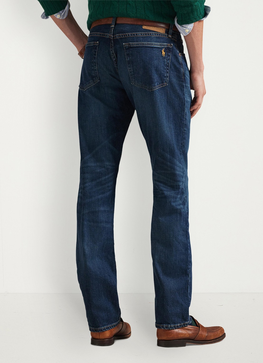 Ralph Lauren Hampton straight leg jeans met donkere wassing - achterkant rockford stretch-2qyp