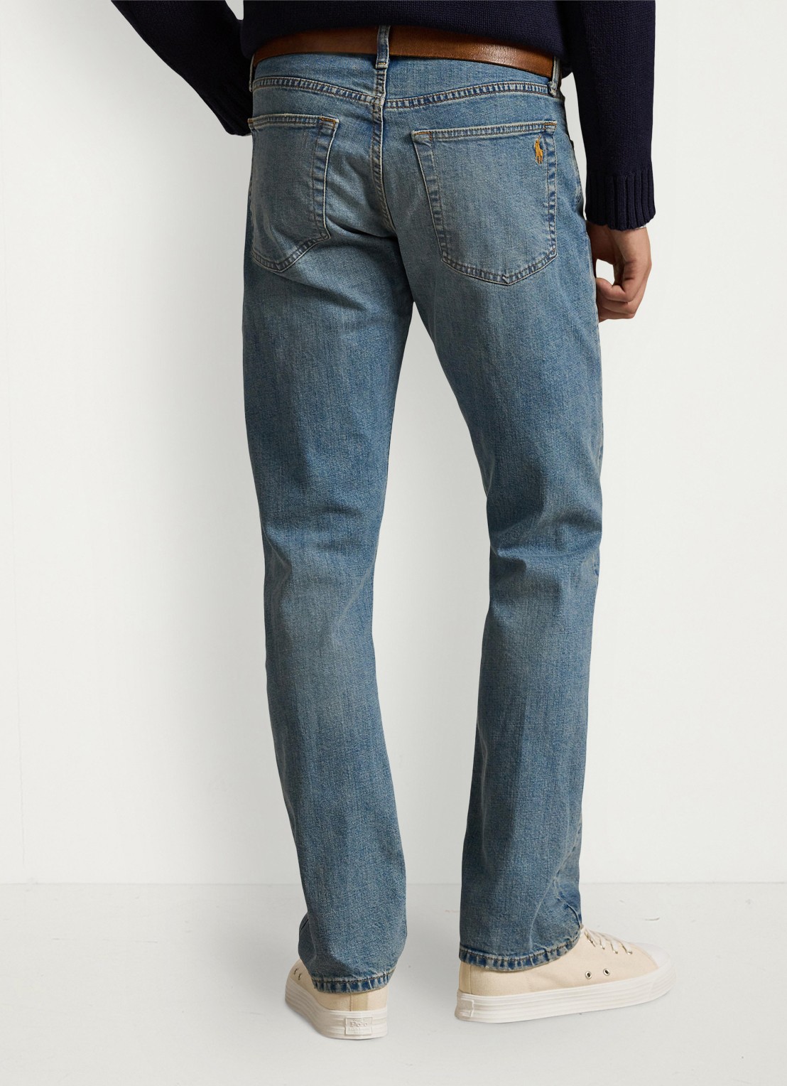 Ralph Lauren Hampton straight leg jeans met medium wassing - achterkant 3 dixon stretch / indigo