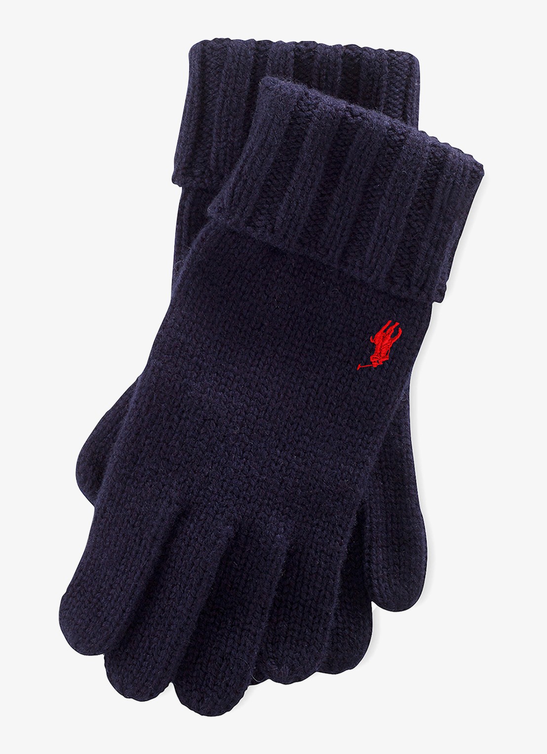 Ralph Lauren Handschoenen van merinowol - voorkant donkerblauw