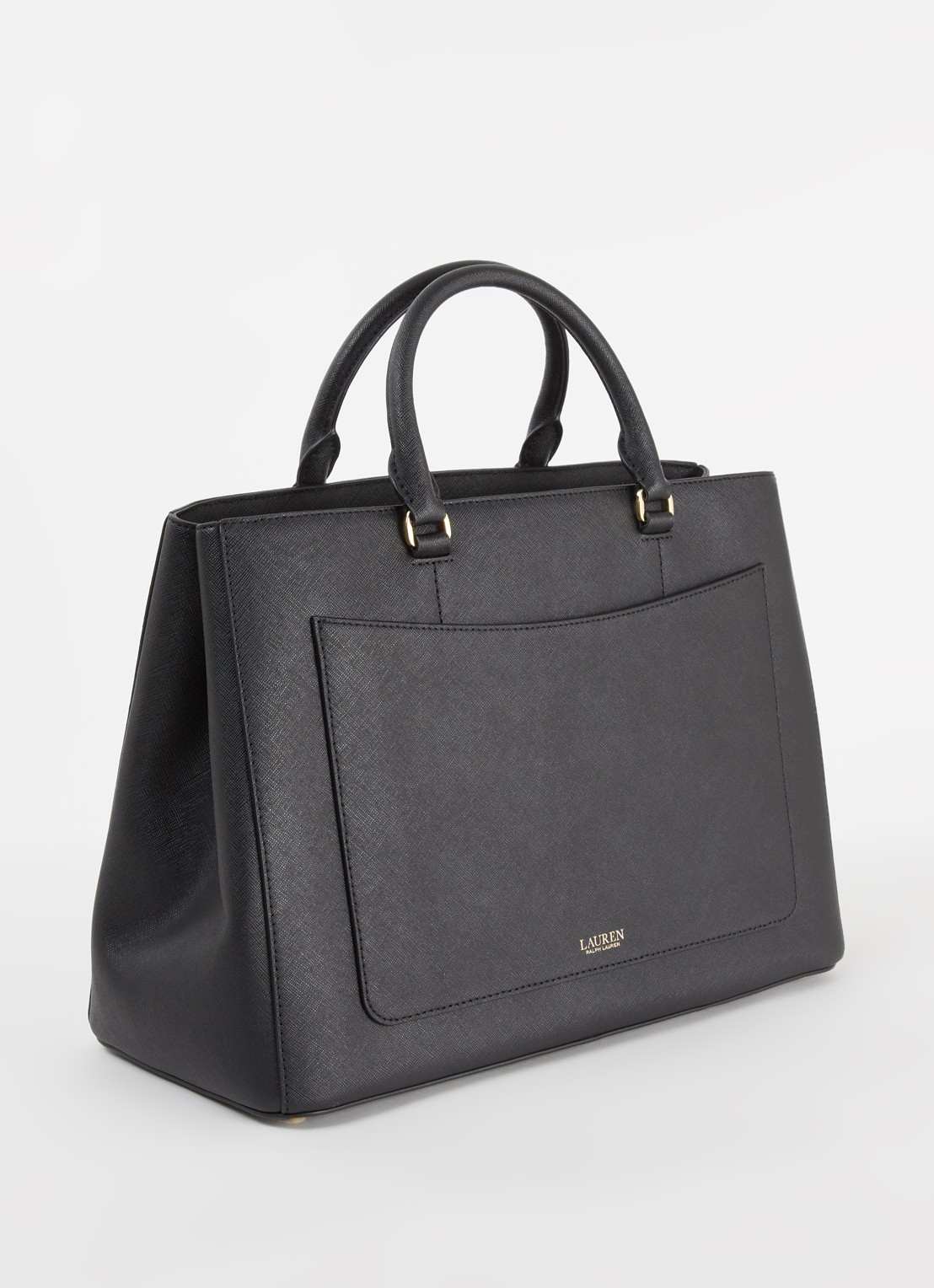 Ralph Lauren Handtas van leer met logo - achterkant 4 zwart