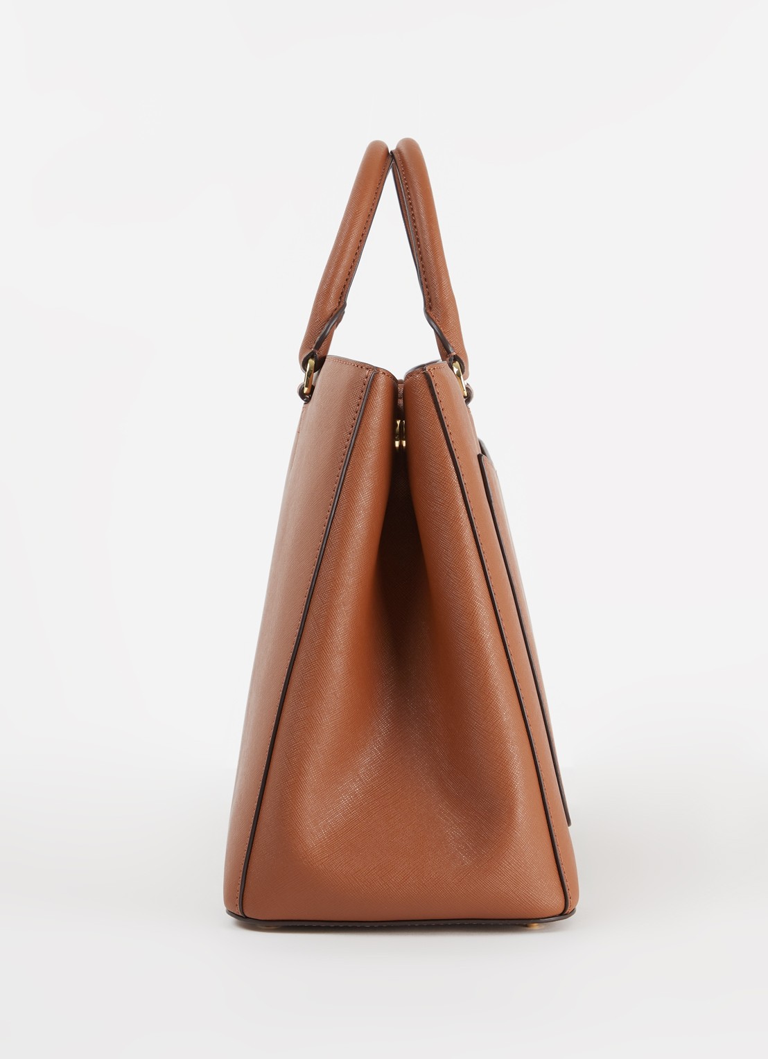 Ralph Lauren Handtas van leer met logo - detail 2 cognac