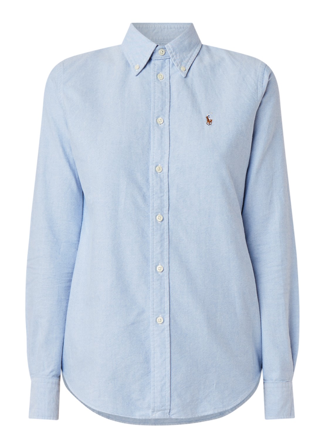 Ralph Lauren Harper blouse van katoen - voorkant 3 lichtblauw