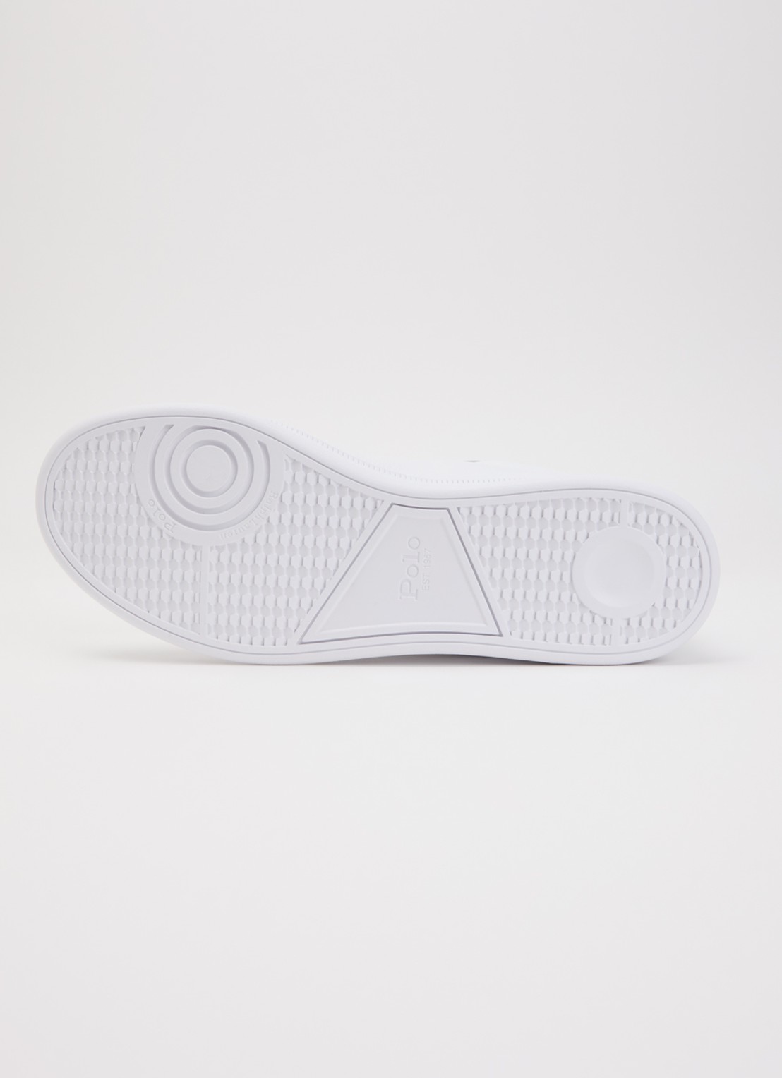 Ralph Lauren Heritage Court II sneaker van leer met logo - detail 4 wit