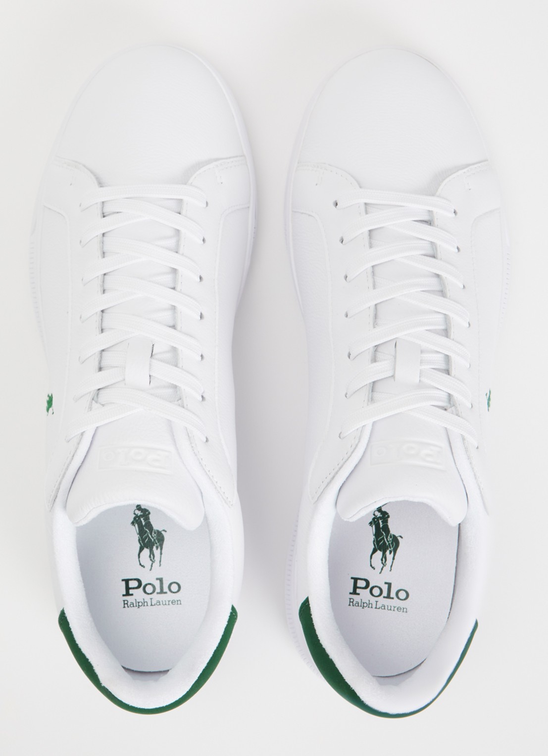 Ralph Lauren Heritage Court II sneaker van leer met logoborduring  - detail 3 wit
