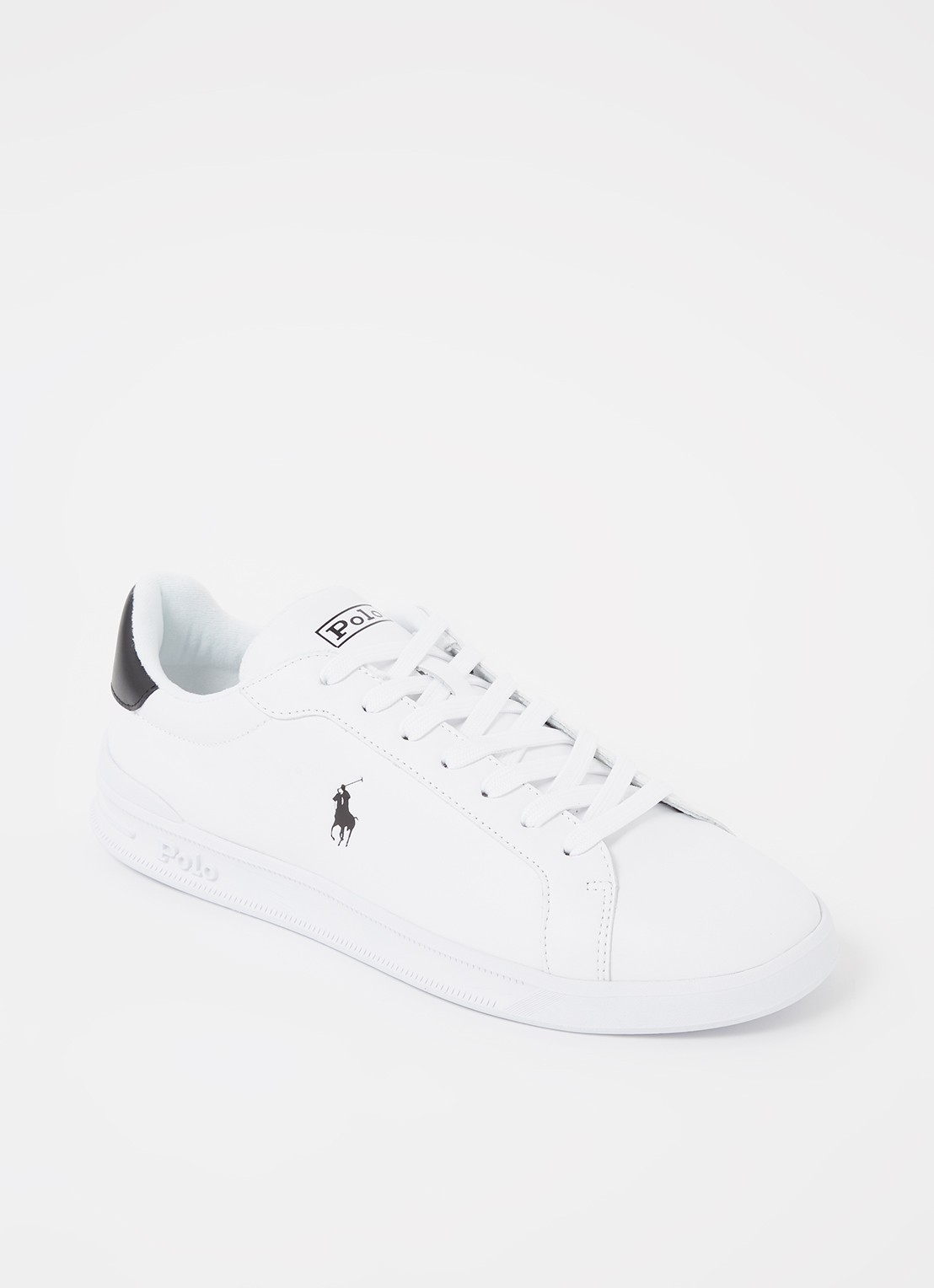 Ralph Lauren Heritage Court II sneaker van leer  - voorkant wit