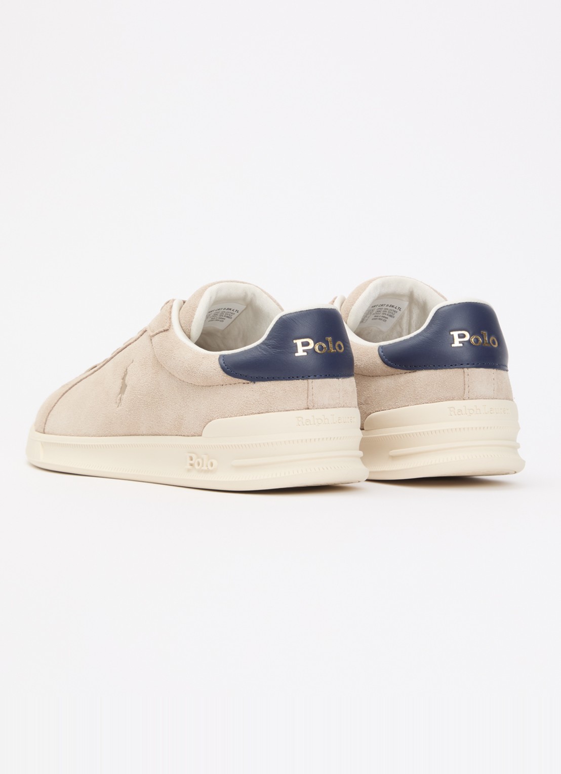 Ralph Lauren Heritage Court ll sneaker van suède - achterkant donkerblauw