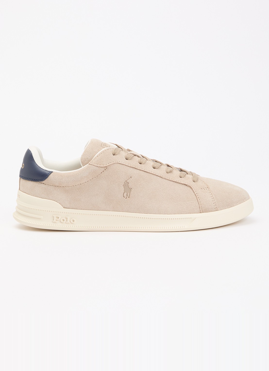 Ralph Lauren Heritage Court ll sneaker van suède - voorkant 2 donkerblauw