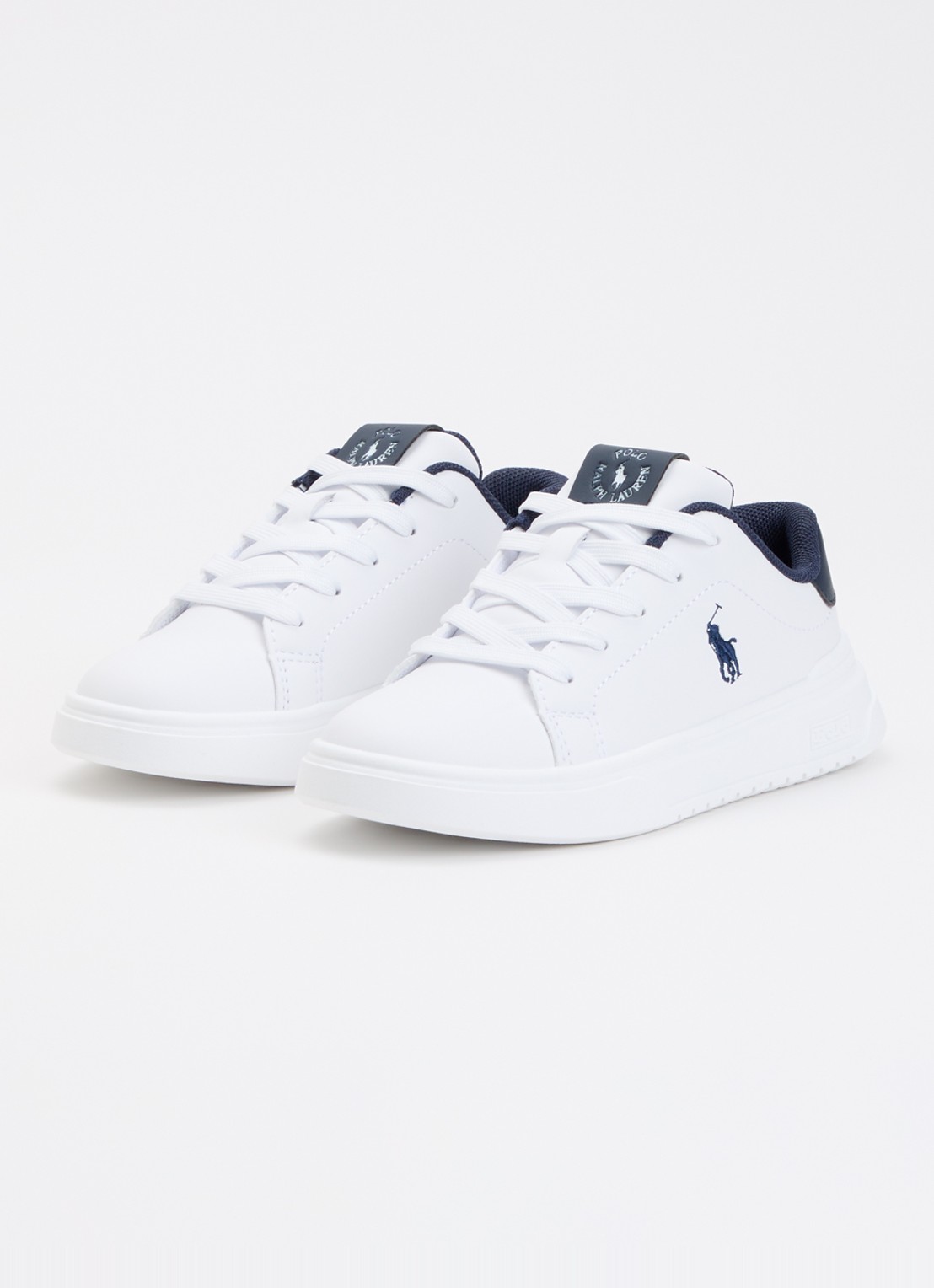 Ralph Lauren Heritage Court Super sneaker met logo - voorkant 3 wit