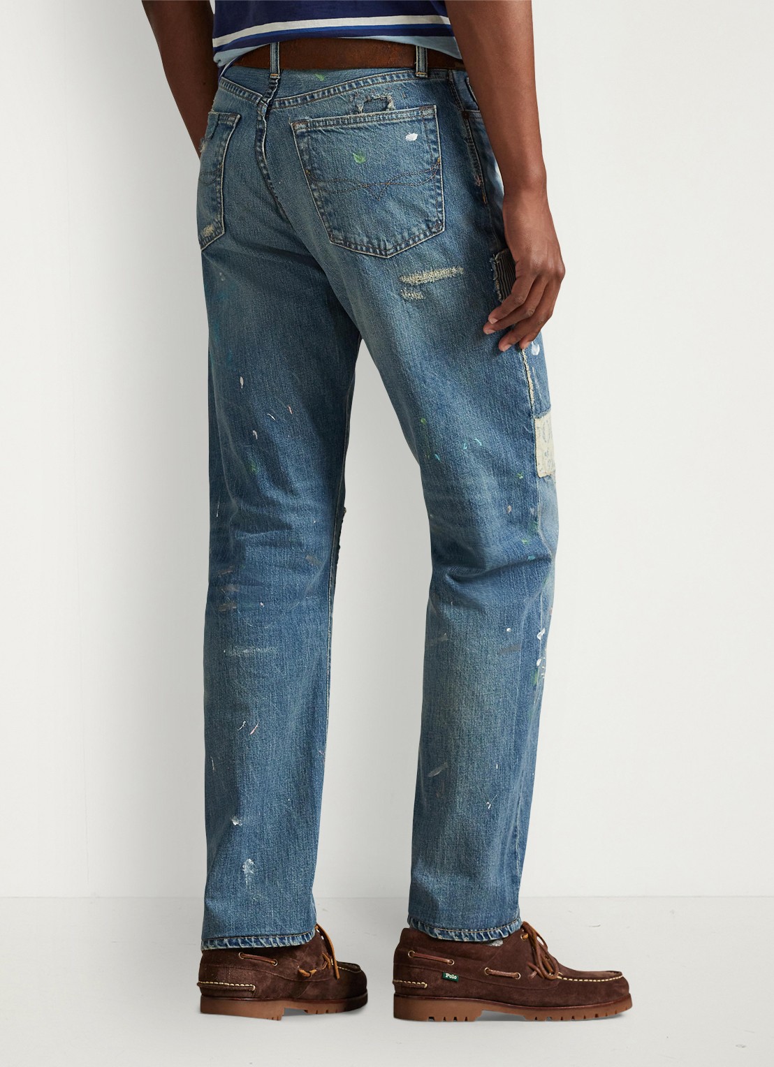 Ralph Lauren Heritage straight leg jeans met destroyed afwerking - achterkant 3 throwbridge / indigo