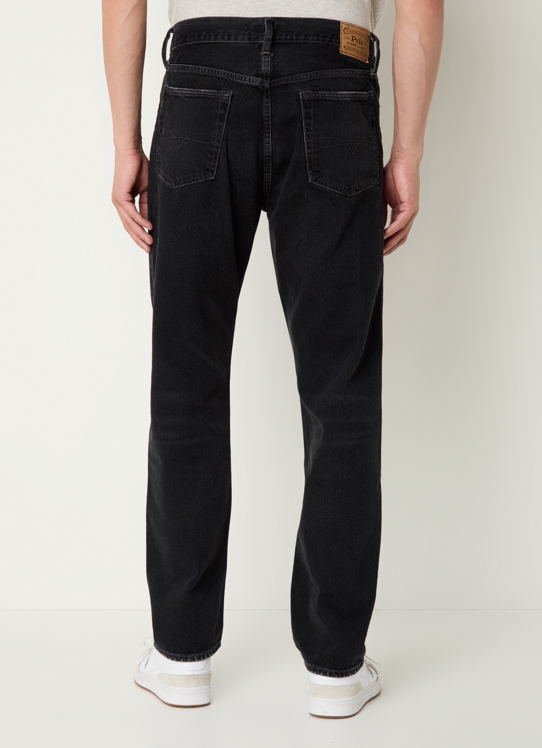 Ralph Lauren Heritage straight leg jeans met gekleurde wassing - achterkant beavenmeadow / zwart