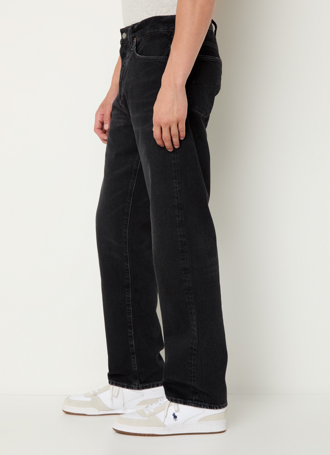 Ralph Lauren Heritage straight leg jeans met gekleurde wassing - detail 5 beavenmeadow / zwart