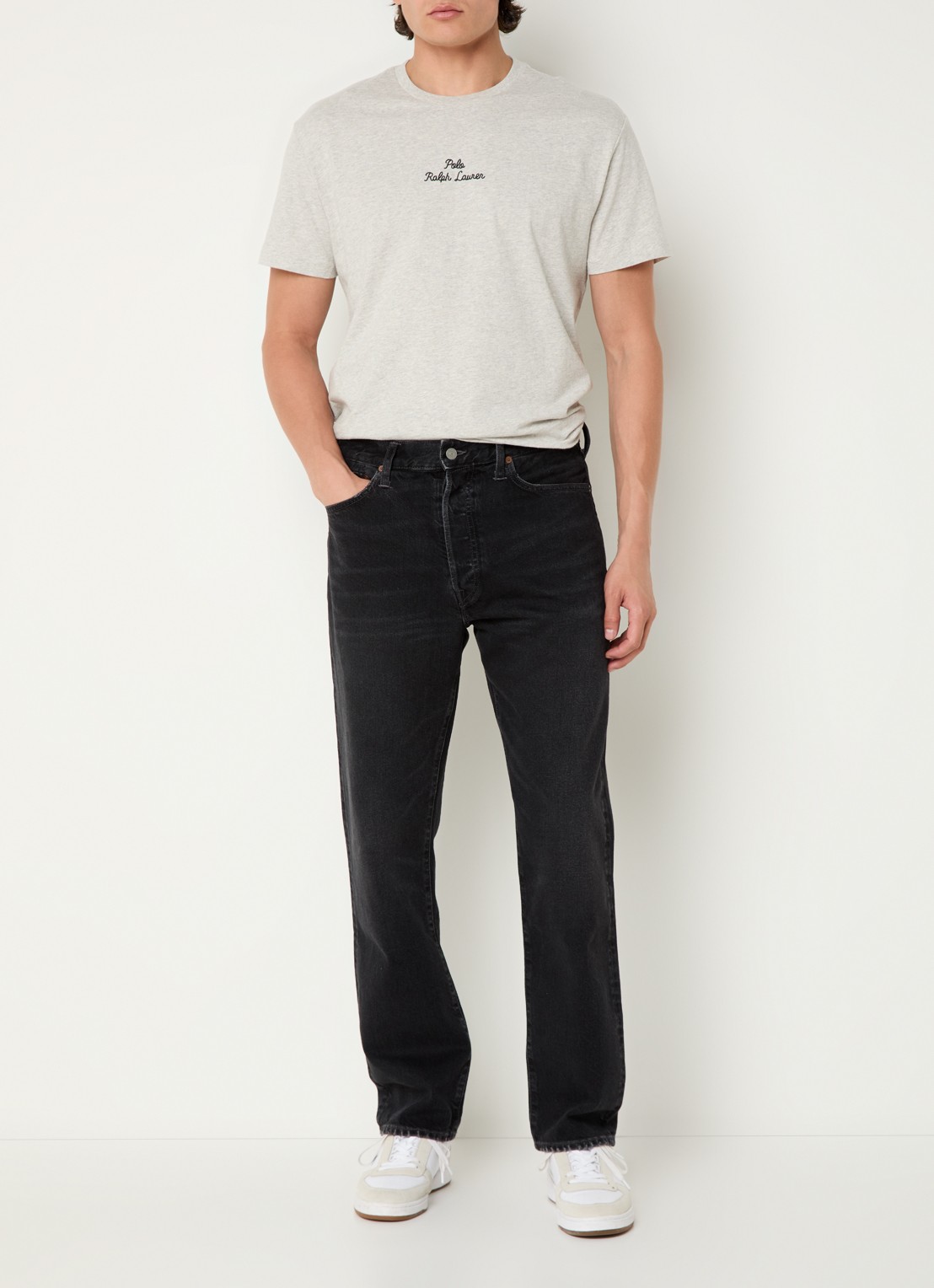 Ralph Lauren Heritage straight leg jeans met gekleurde wassing - voorkant 3 beavenmeadow / zwart