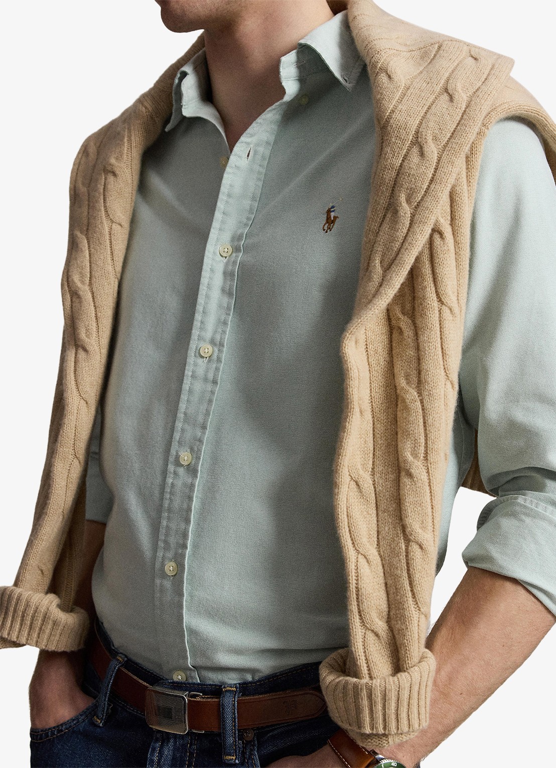 Ralph Lauren Het iconische Oxford overhemd - detail 4 faded mint-31r6
